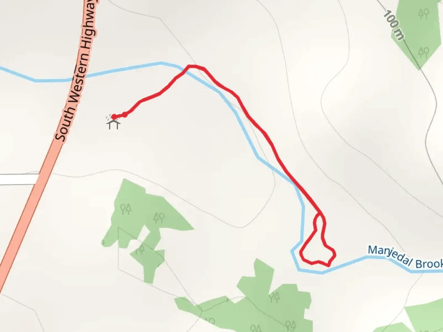 An image depicting the trail Whitby Falls Trail and its surrounding area.