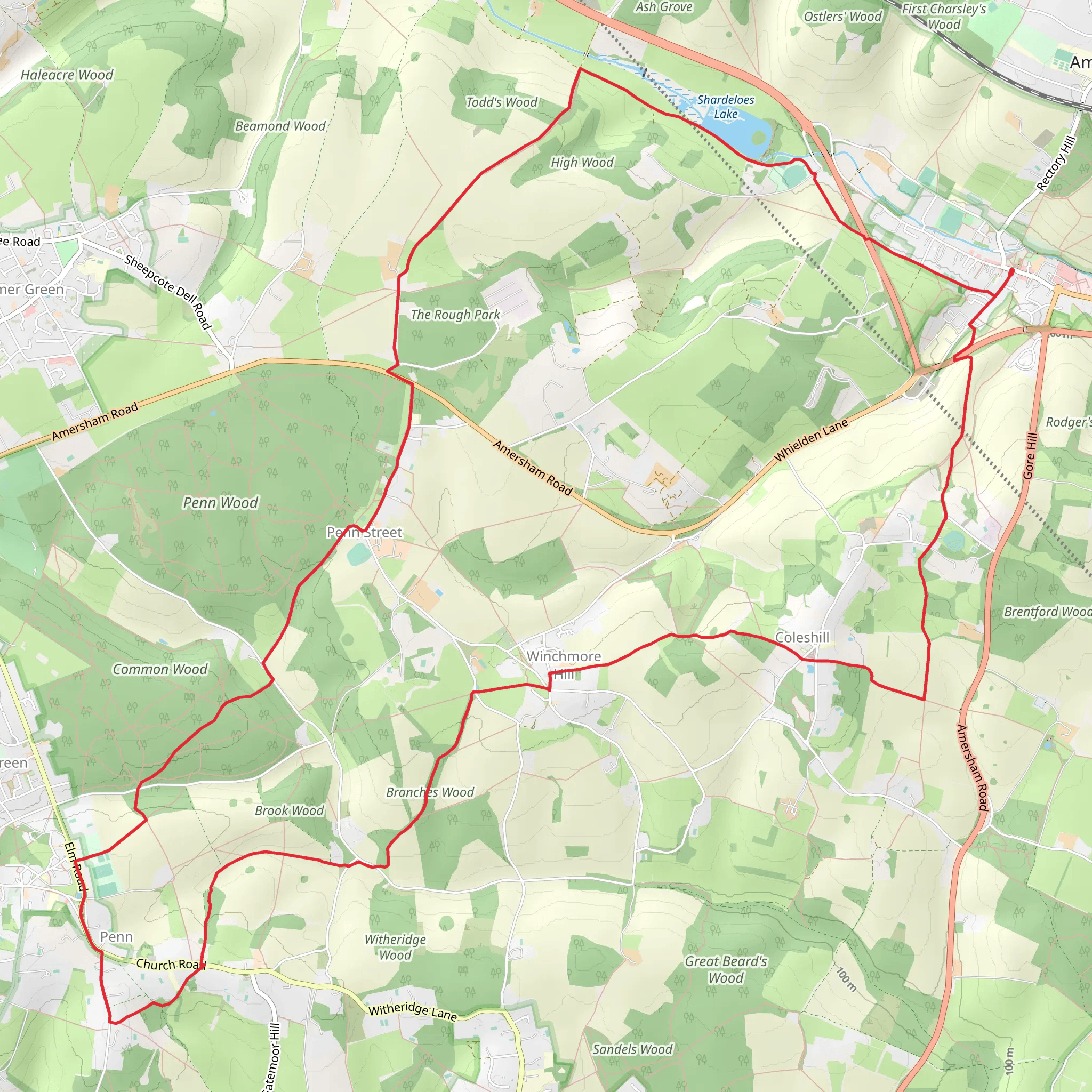 Amersham Old Town Circular mobile static map
