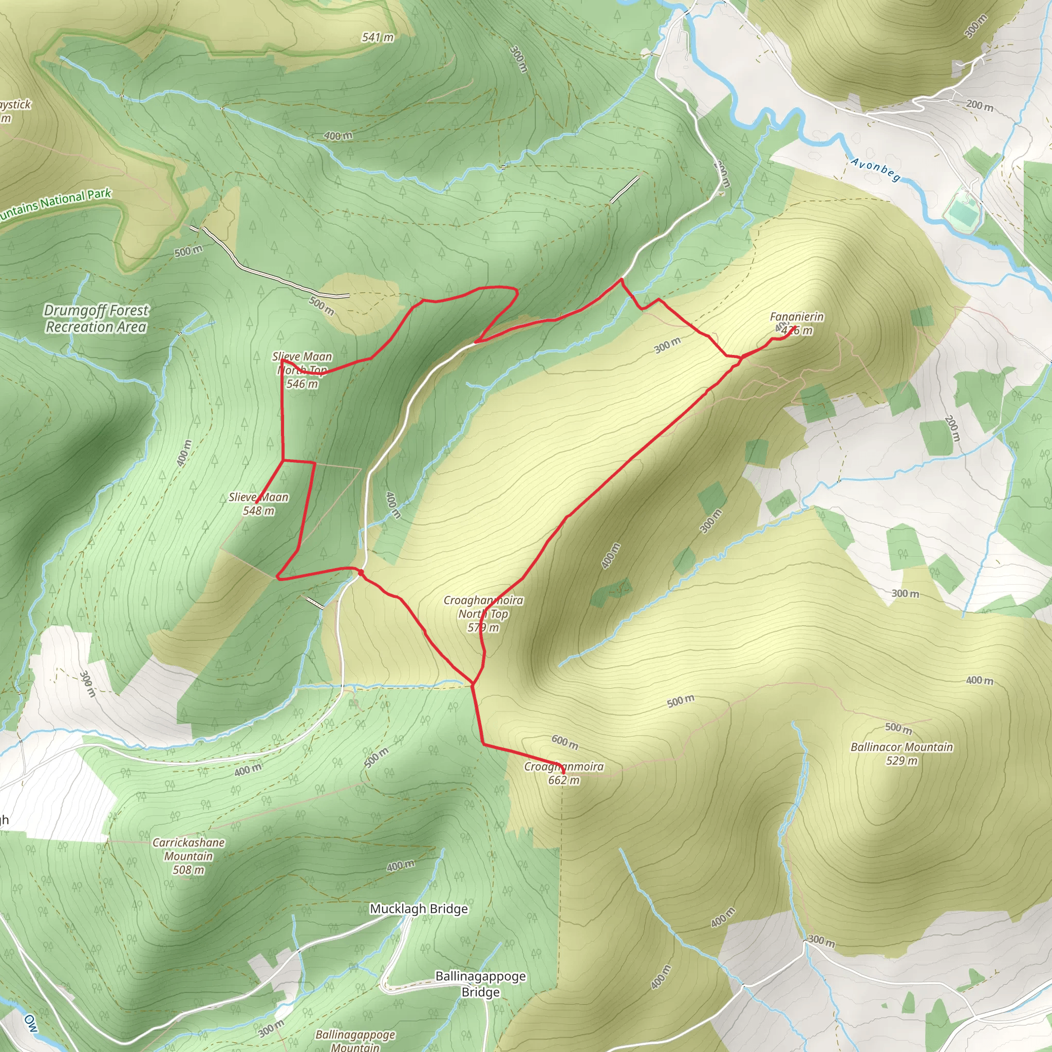 Slieve Maan and Fananierin Loop mobile static map