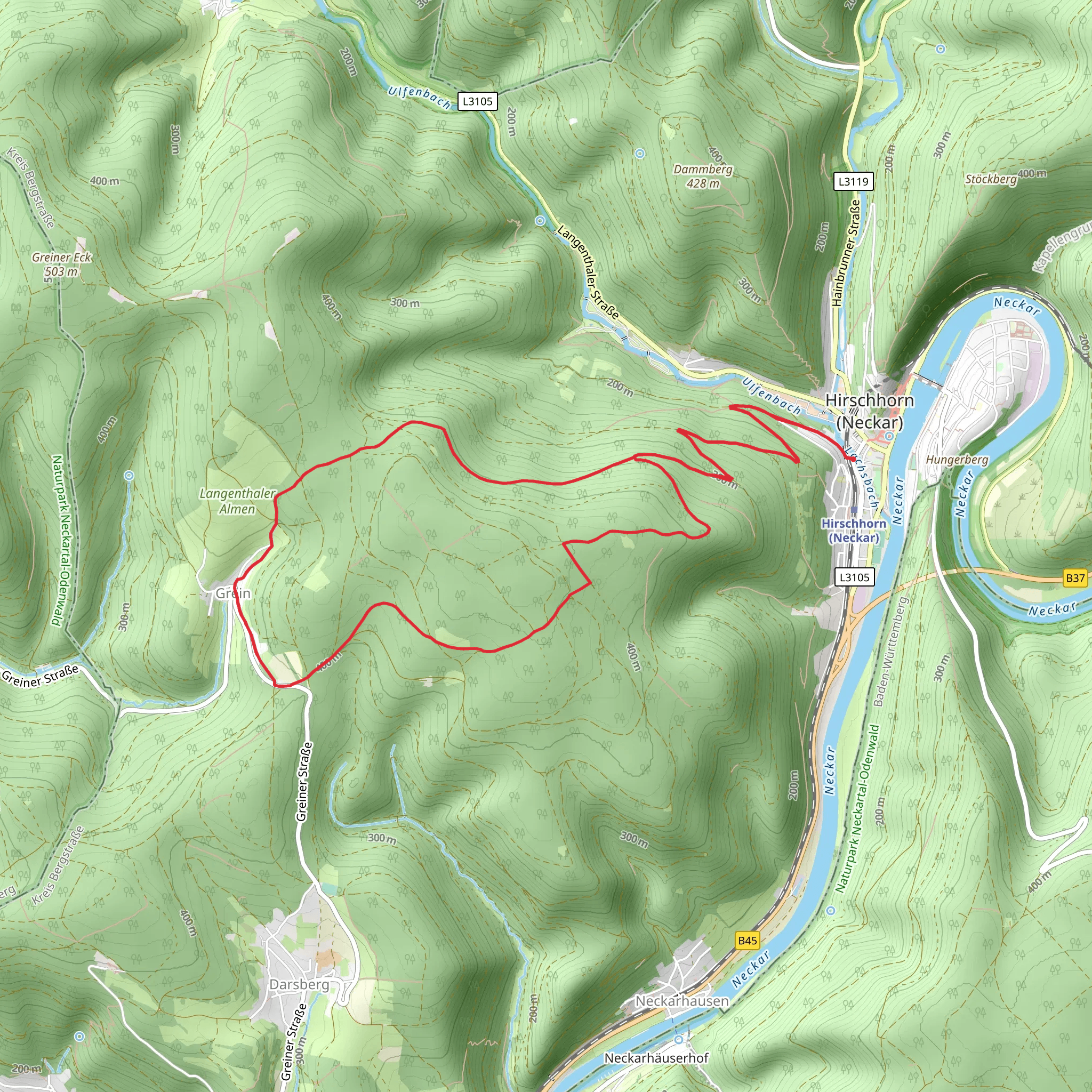 Neckarsteig and Langenthal mobile static map
