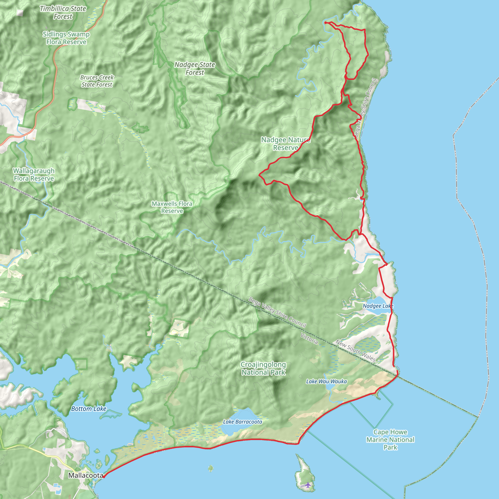 Nadgee Wilderness Walk mobile static map