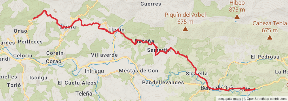 GR 109 Interior Asturias stage 4 Map