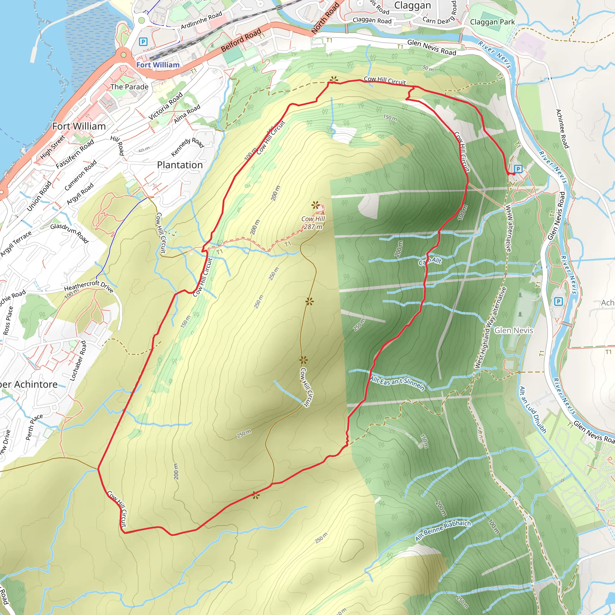 Cow Hill Loop - Fort William mobile static map