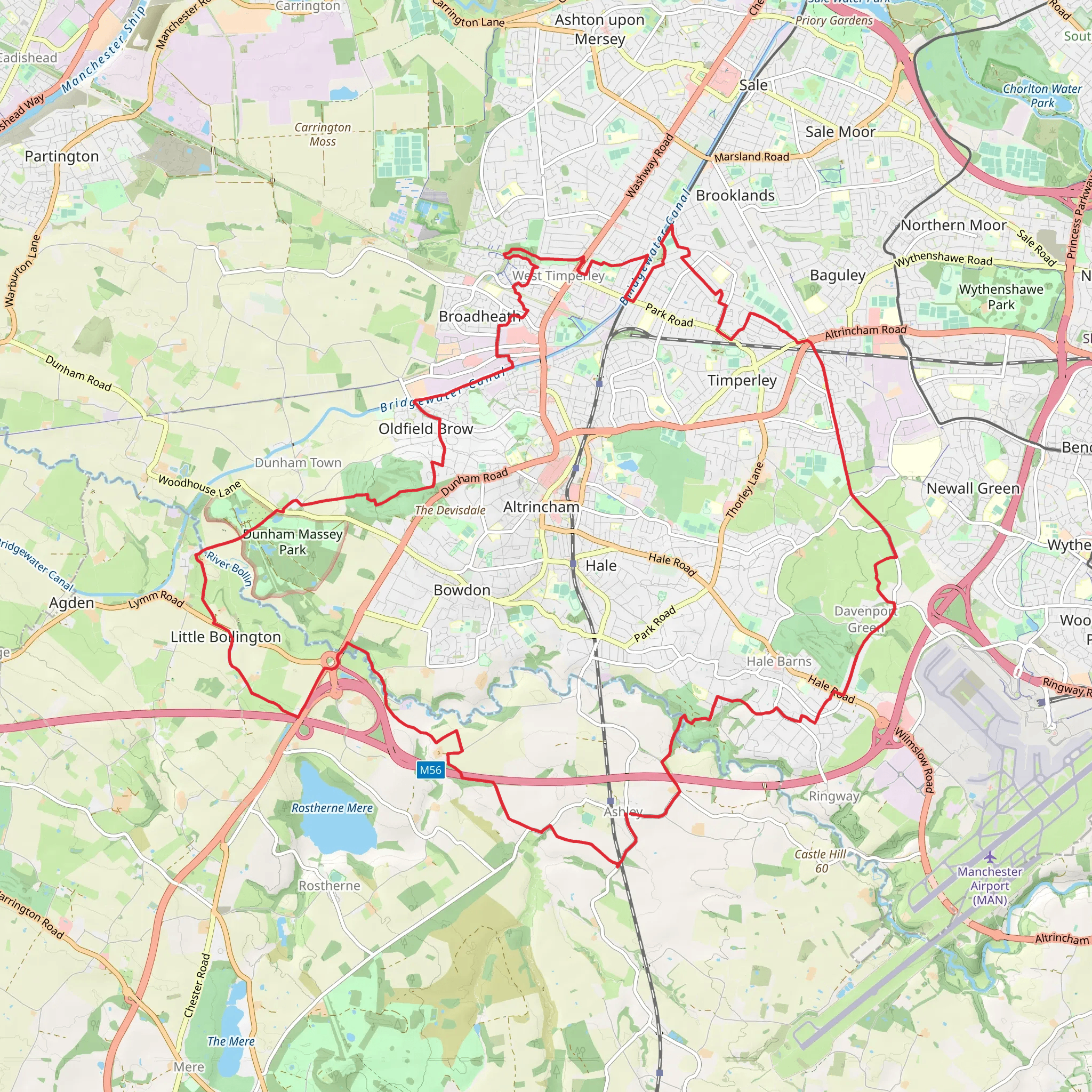 Altrincham Circular Trail mobile static map