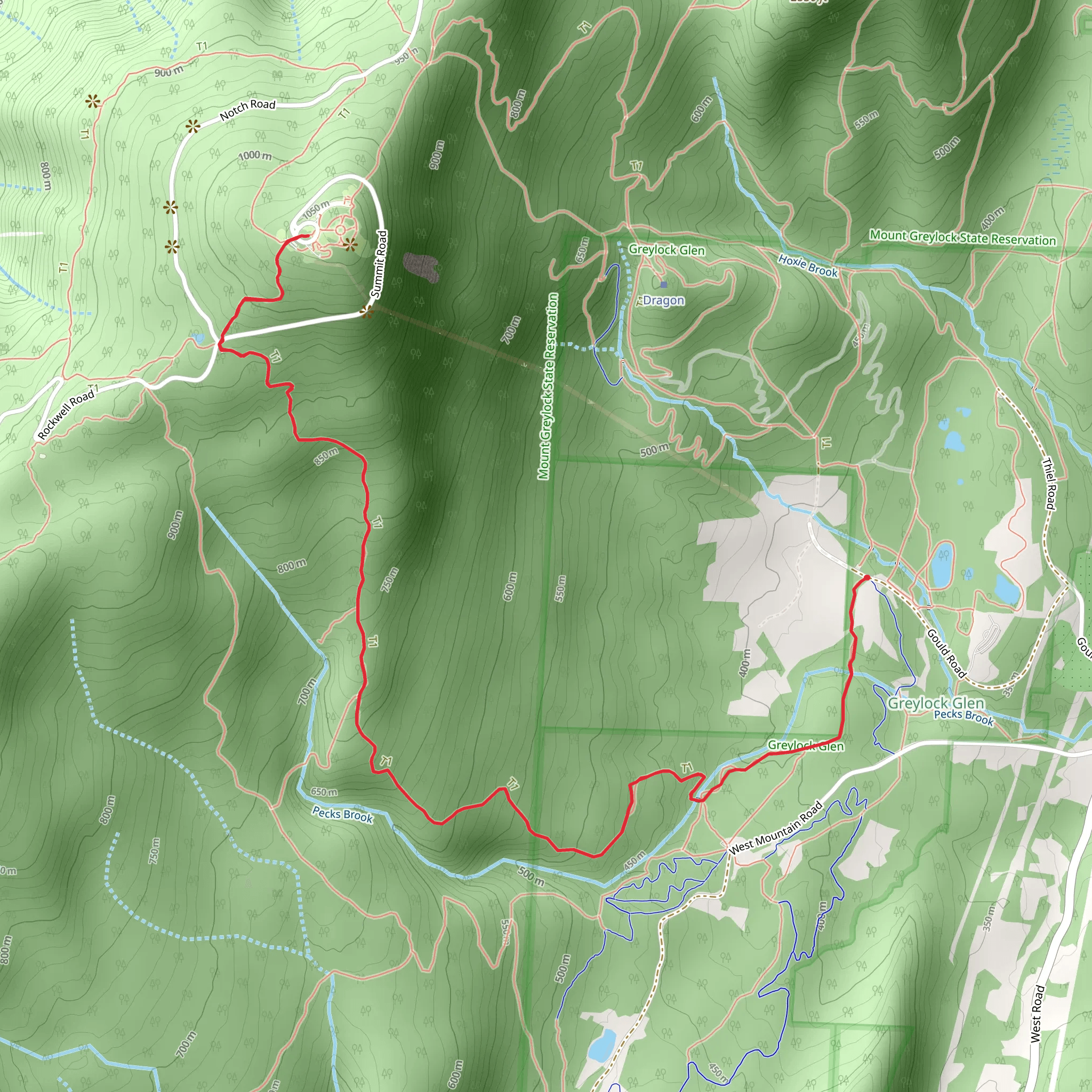 Mount Greylock via Gould Trail mobile static map