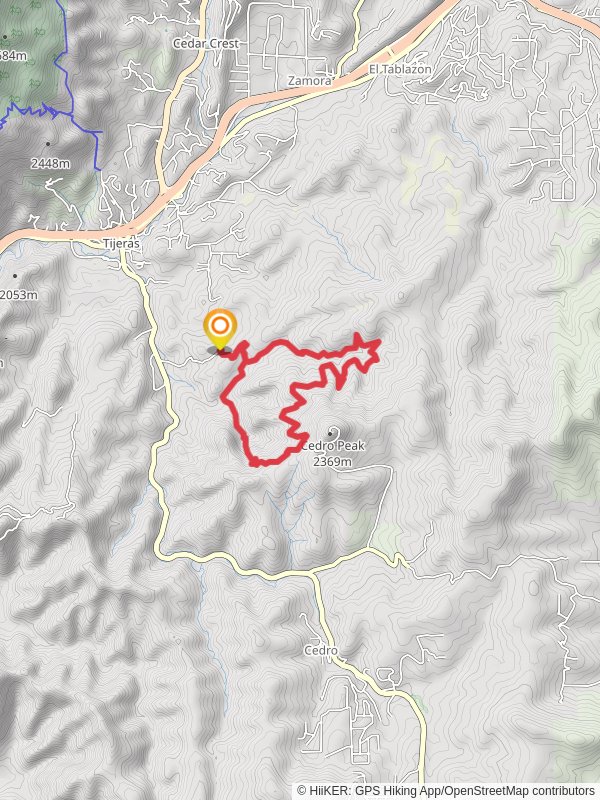 Chamisoso, Delberts and Powerline Loop mobile static map