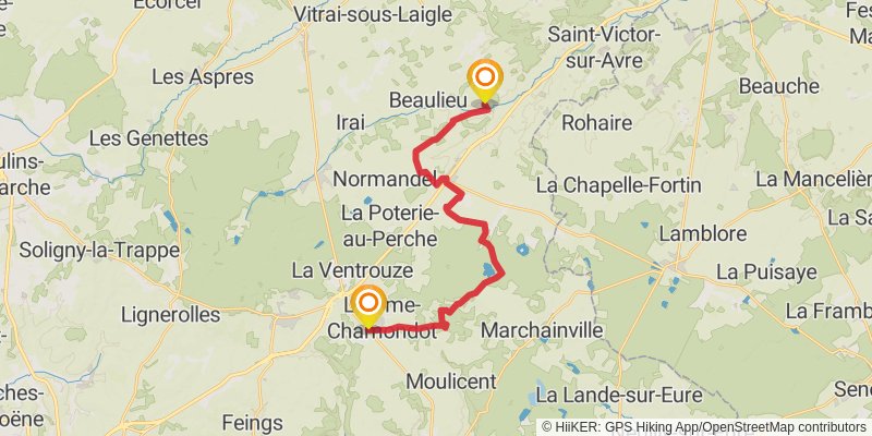 GR 22 - De Paris Au Mont Saint Michel stage 11 Map
