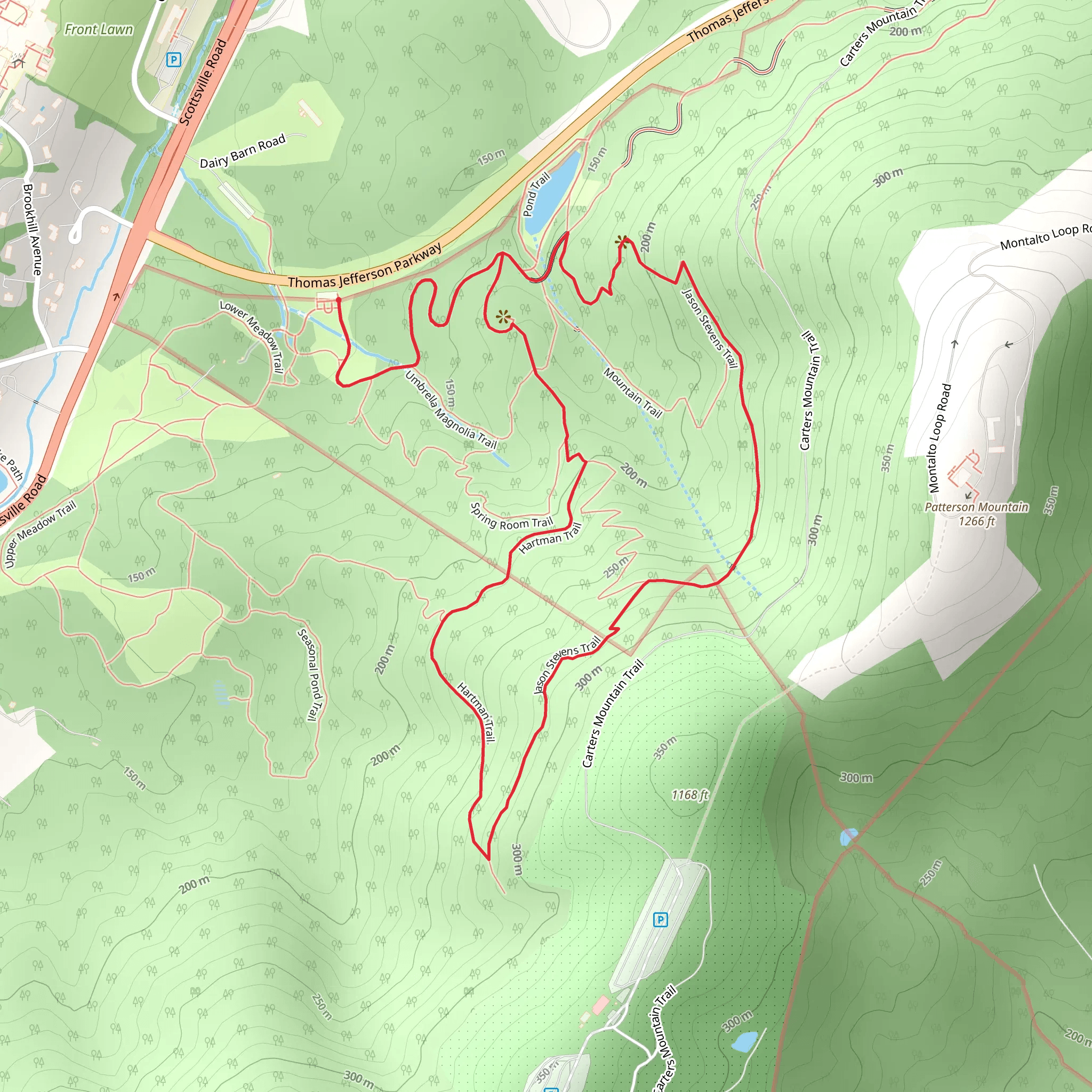 Hartman Trail and Jason Stevens Loop Trail mobile static map