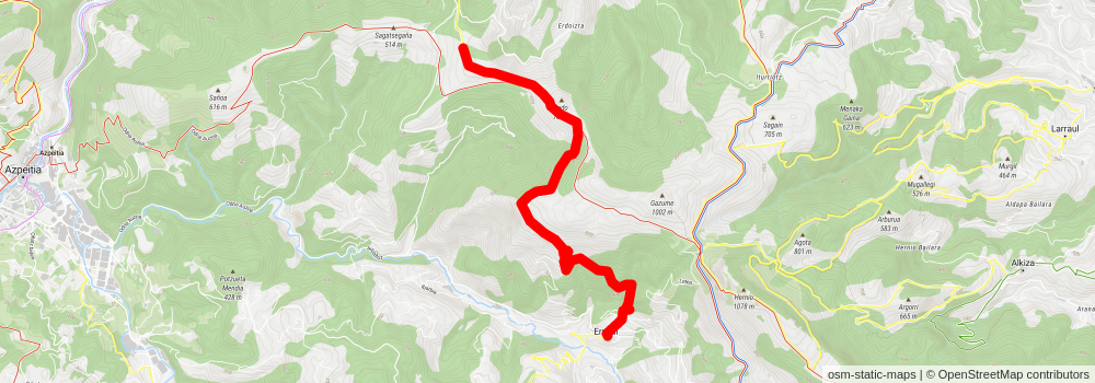 Zestoa - Errezil PR GI 143 stage 2 Map