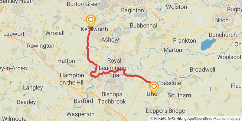 Warwickshire via Centenary Way stage 5 Map
