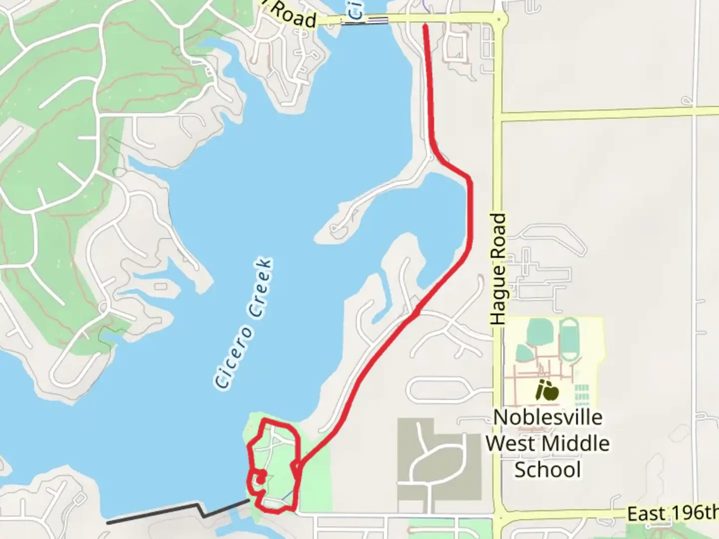 An image depicting the trail Morse Park and Cicero Creek Walk and its surrounding area.