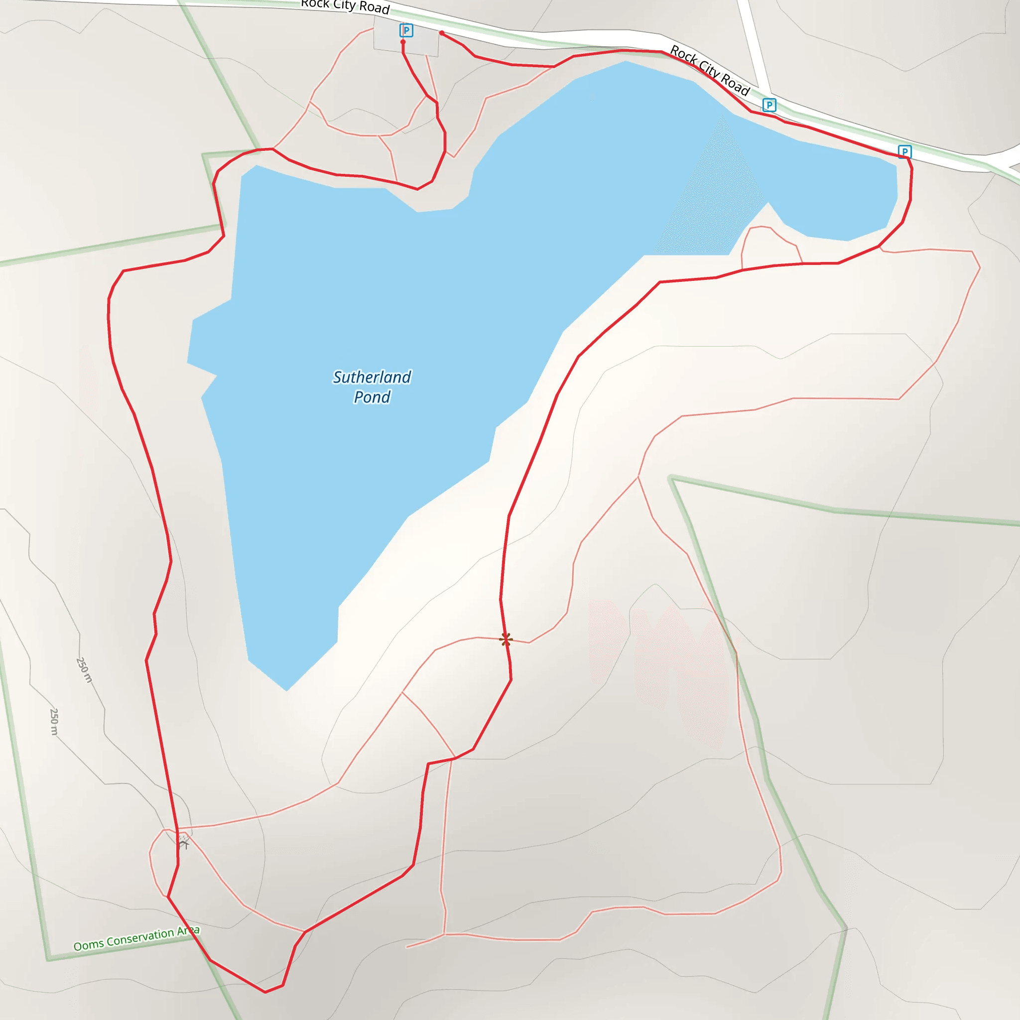 Sutherland Pond from Rock City Road mobile static map