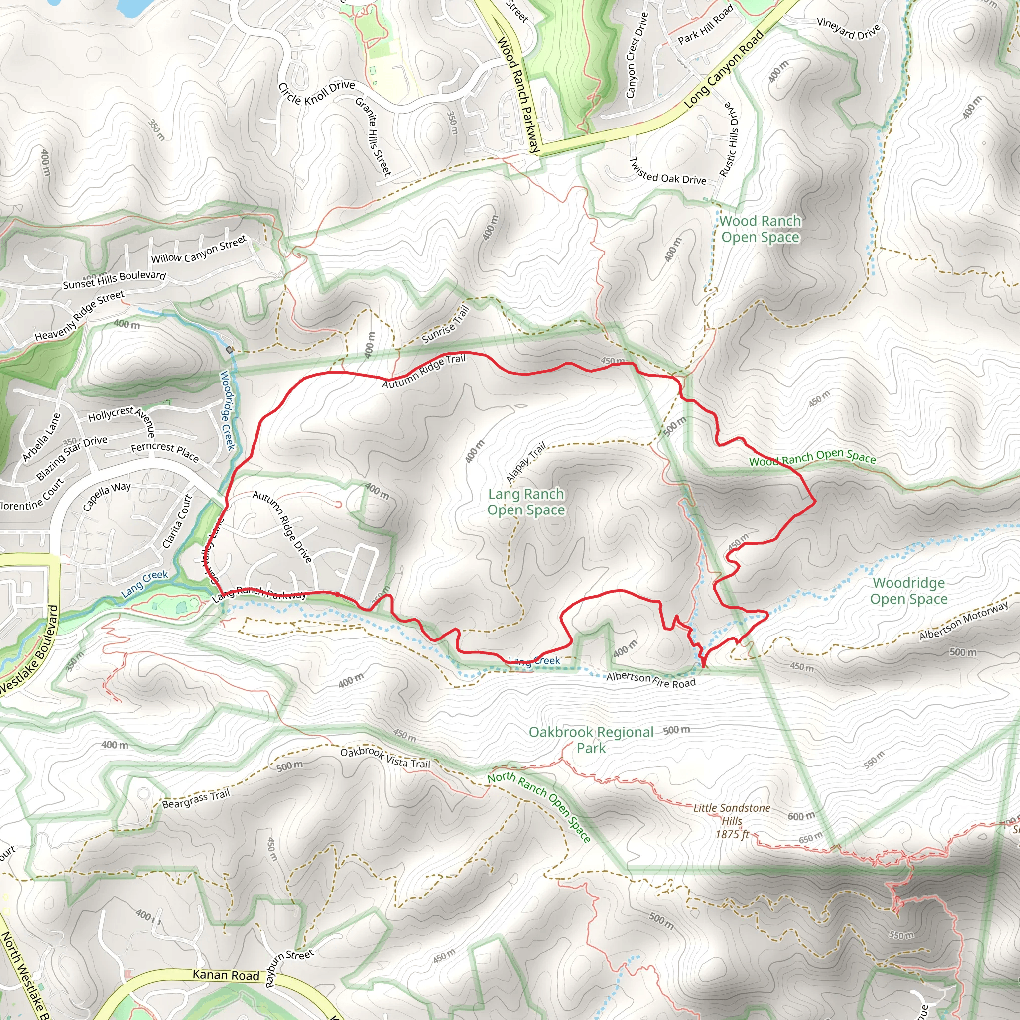 Lang Ranch Open Space Loop mobile static map