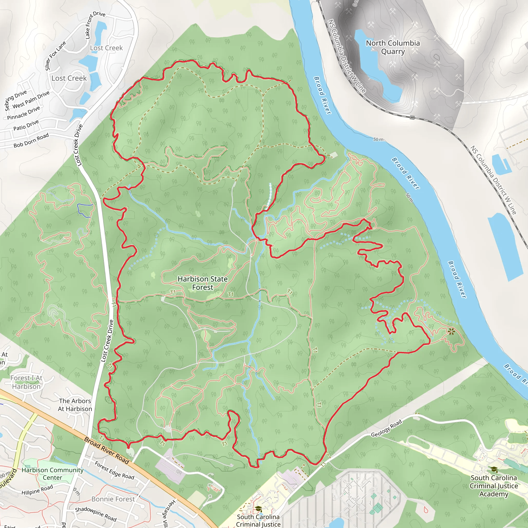 Firebreak, Stewardship and Midlands Mountain Loop Trail mobile static map