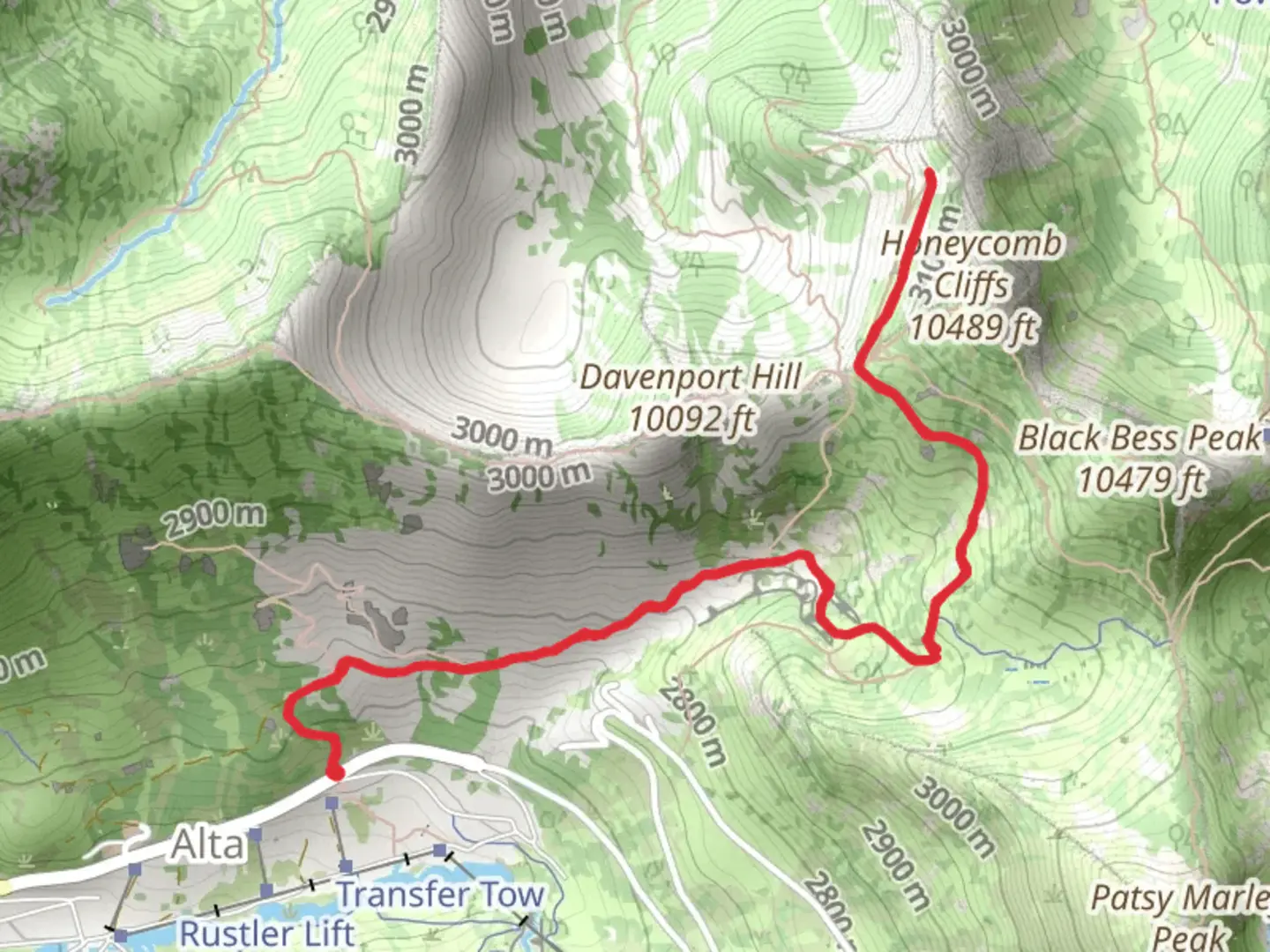 An image depicting the trail Twin Lakes Pass Trail and Prince of Wales Mine Trail and its surrounding area.