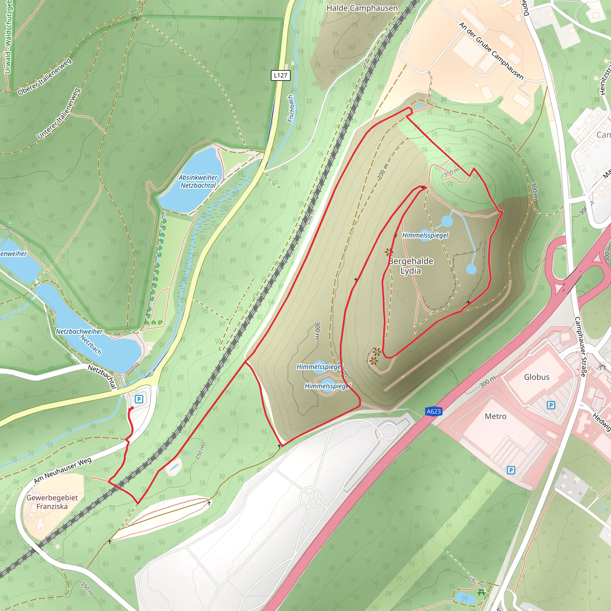 Himmelsspiegel Loop via Haldenrundweg mobile static map