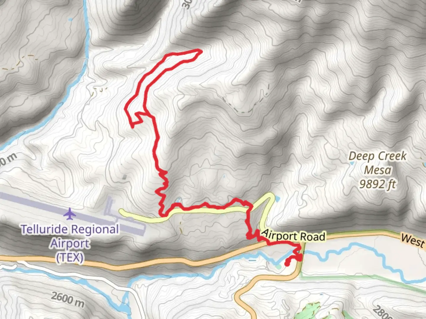 An image depicting the trail Galloping Goose Connector, Penelope's Trail and Deep Creek and its surrounding area.