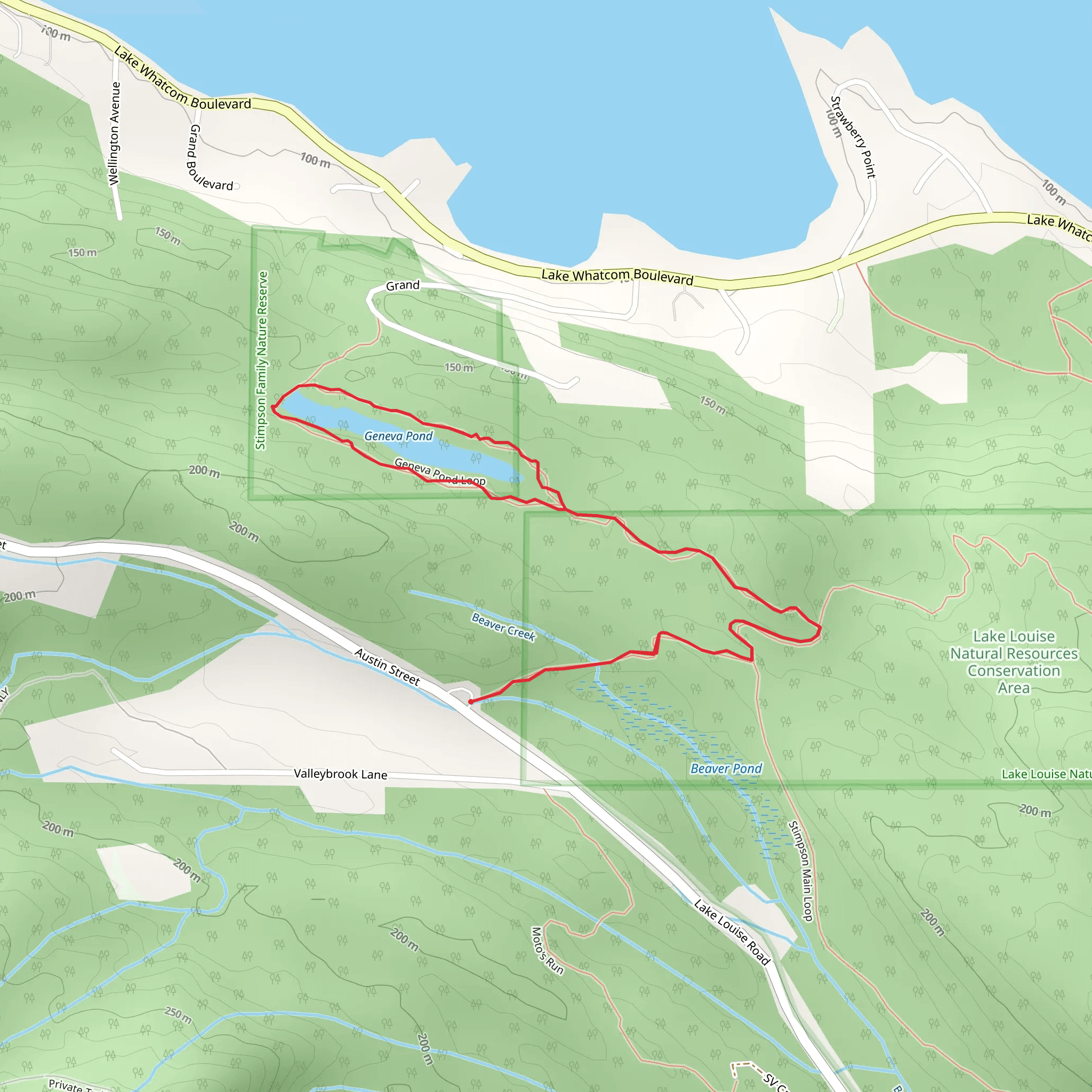Geneva Pond Loop mobile static map