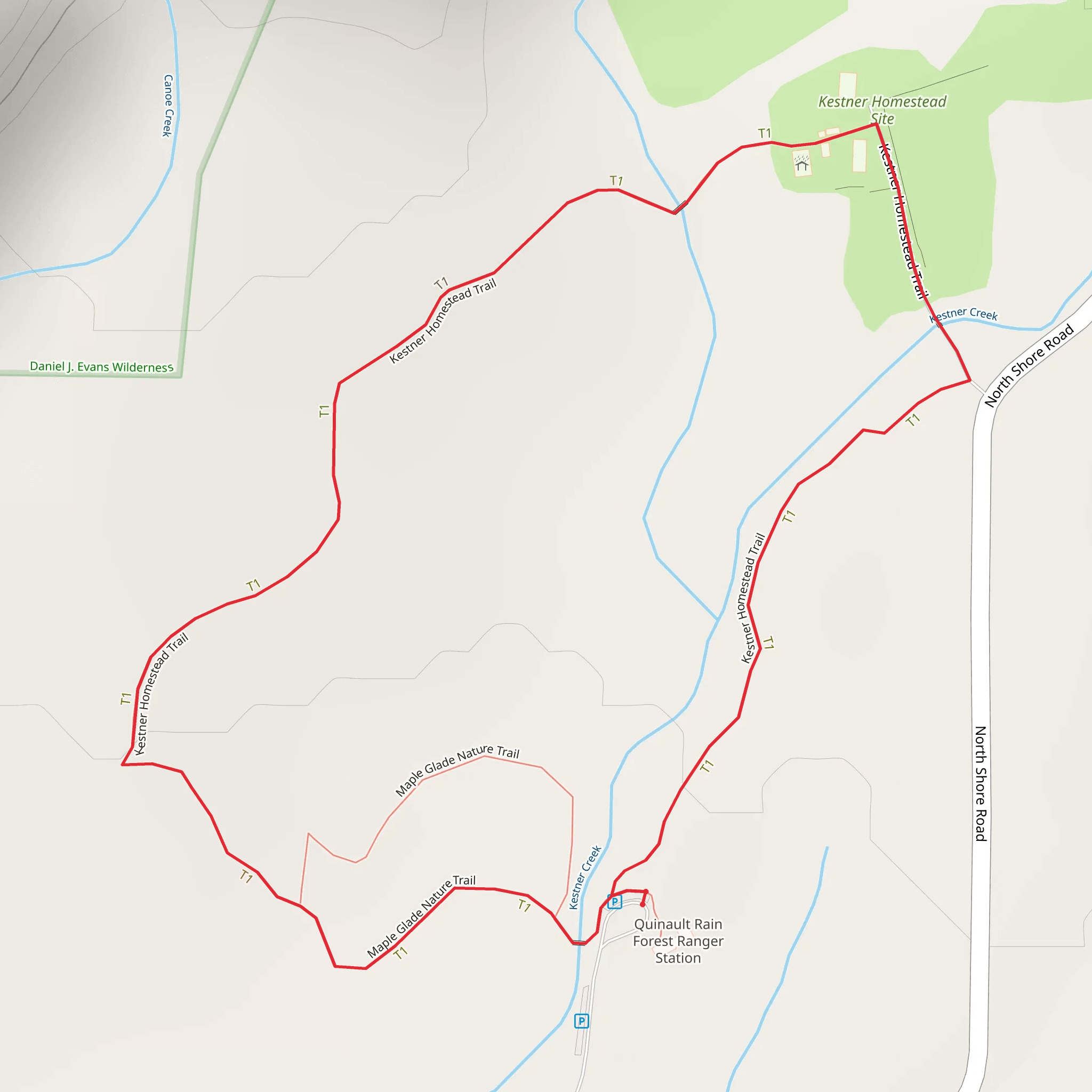 Kestner Homestead Loop Trail mobile static map
