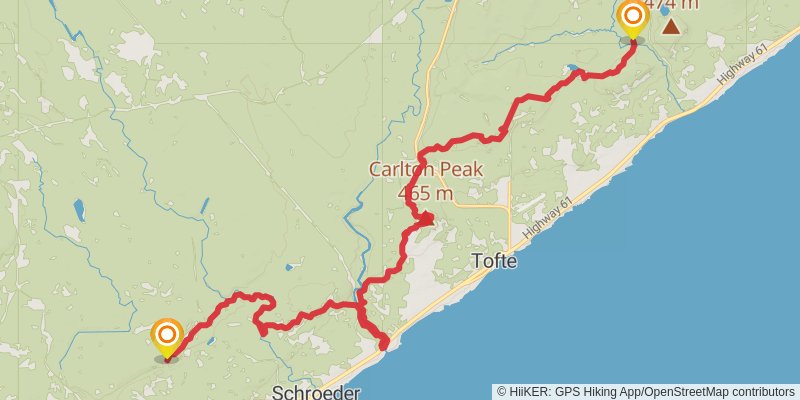 Superior Hiking Trail stage 14 Map