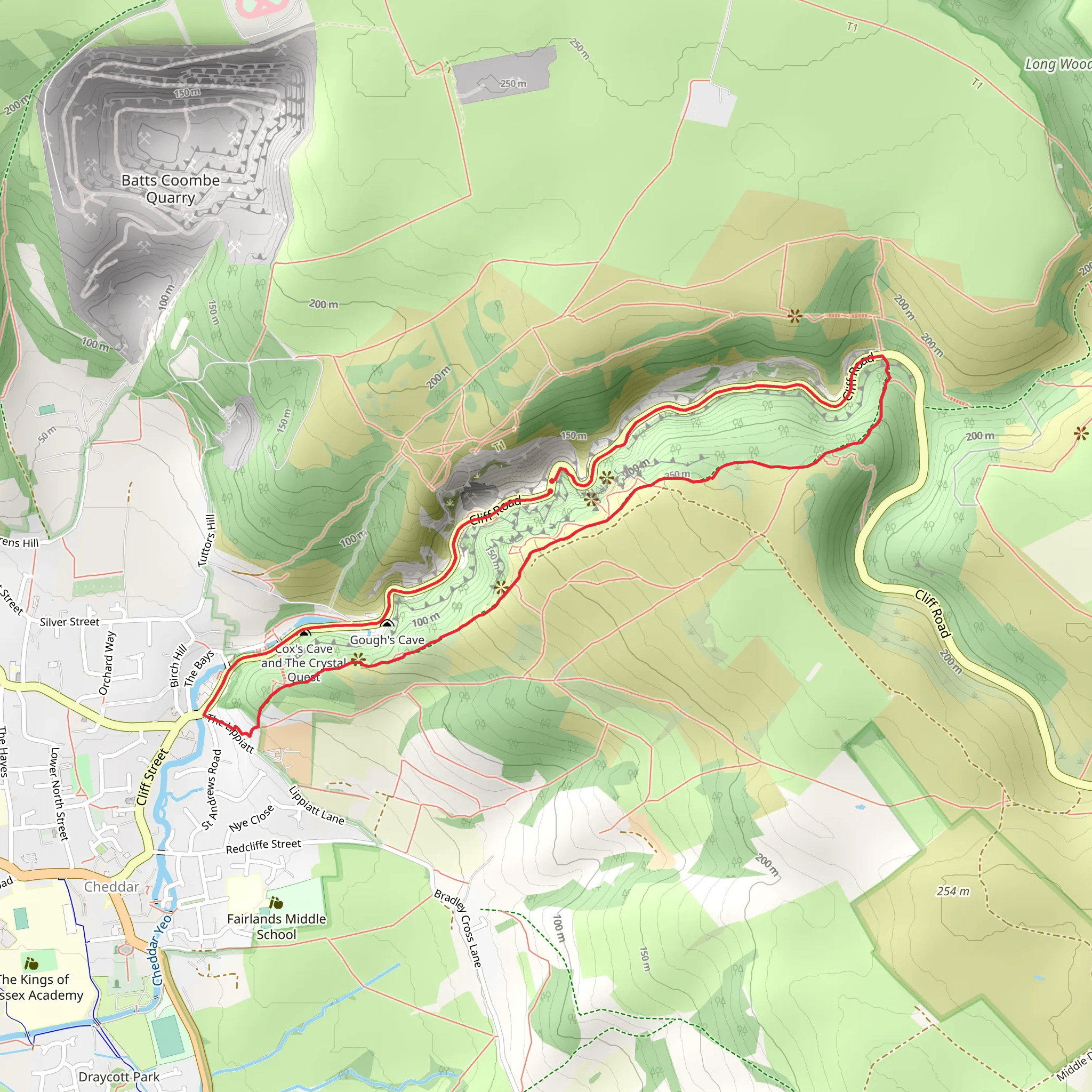 Cheddar Gorge mobile static map
