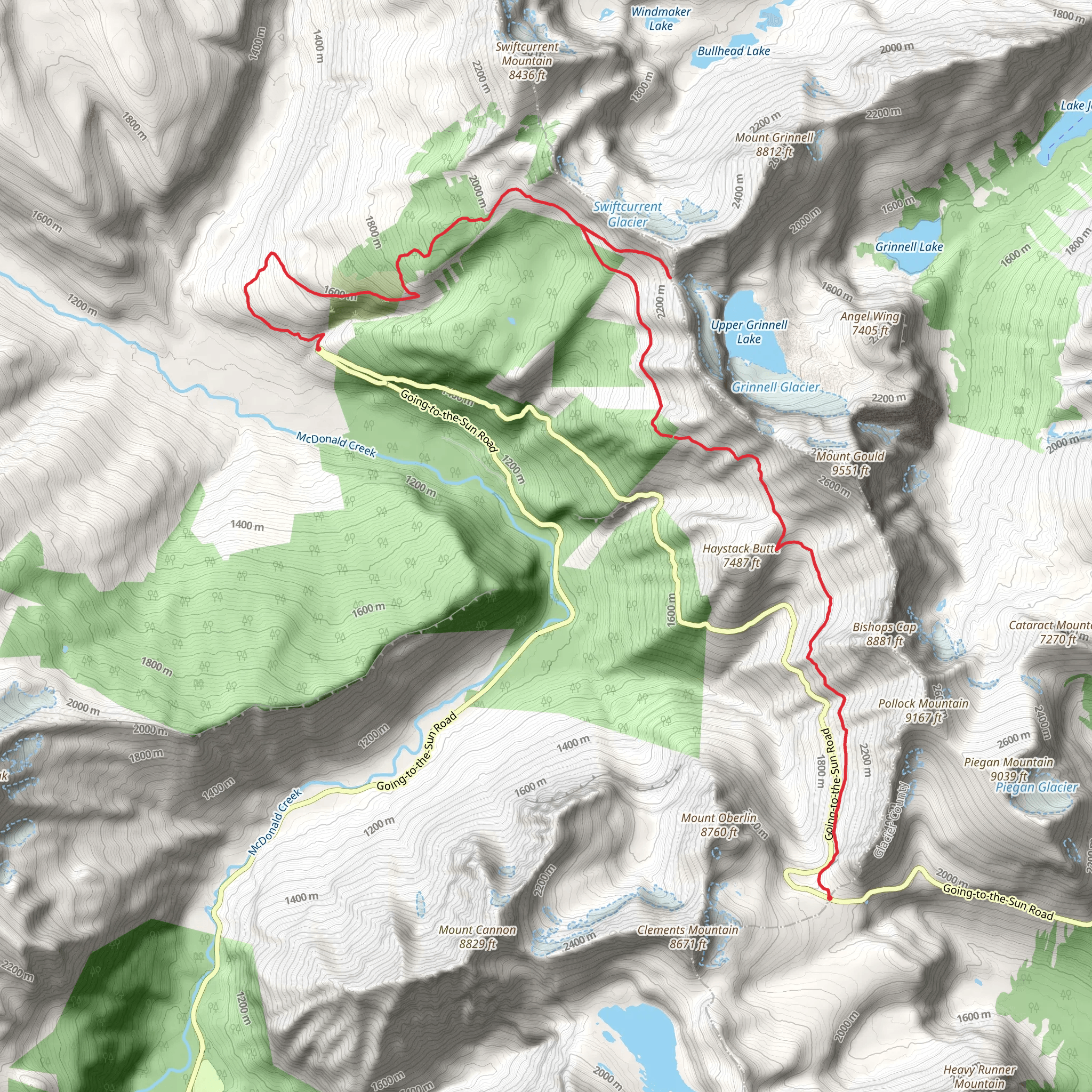 The Loop and Garden Wall Trail mobile static map