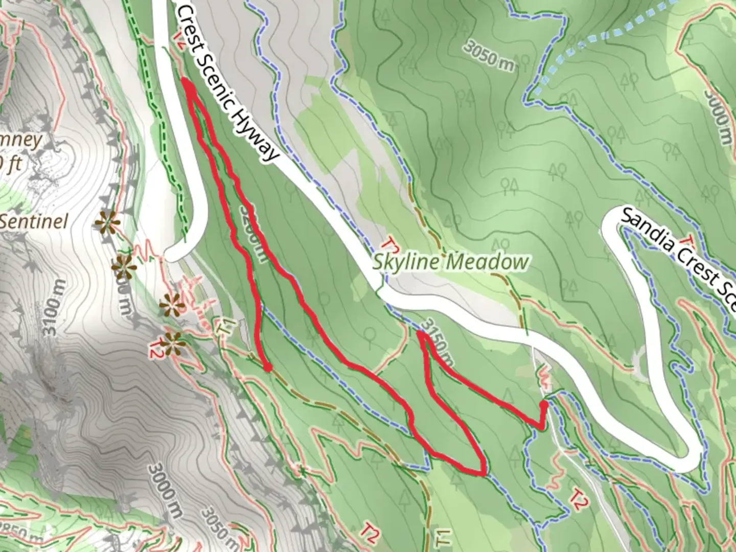 An image depicting the trail Switchback Trail and its surrounding area.