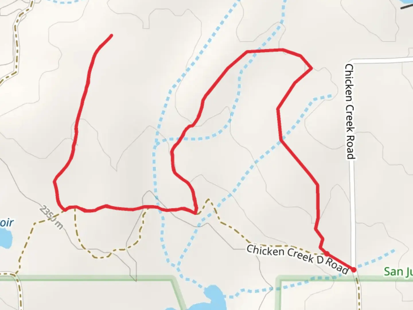 An image depicting the trail Lower Little Bauer Trail and its surrounding area.