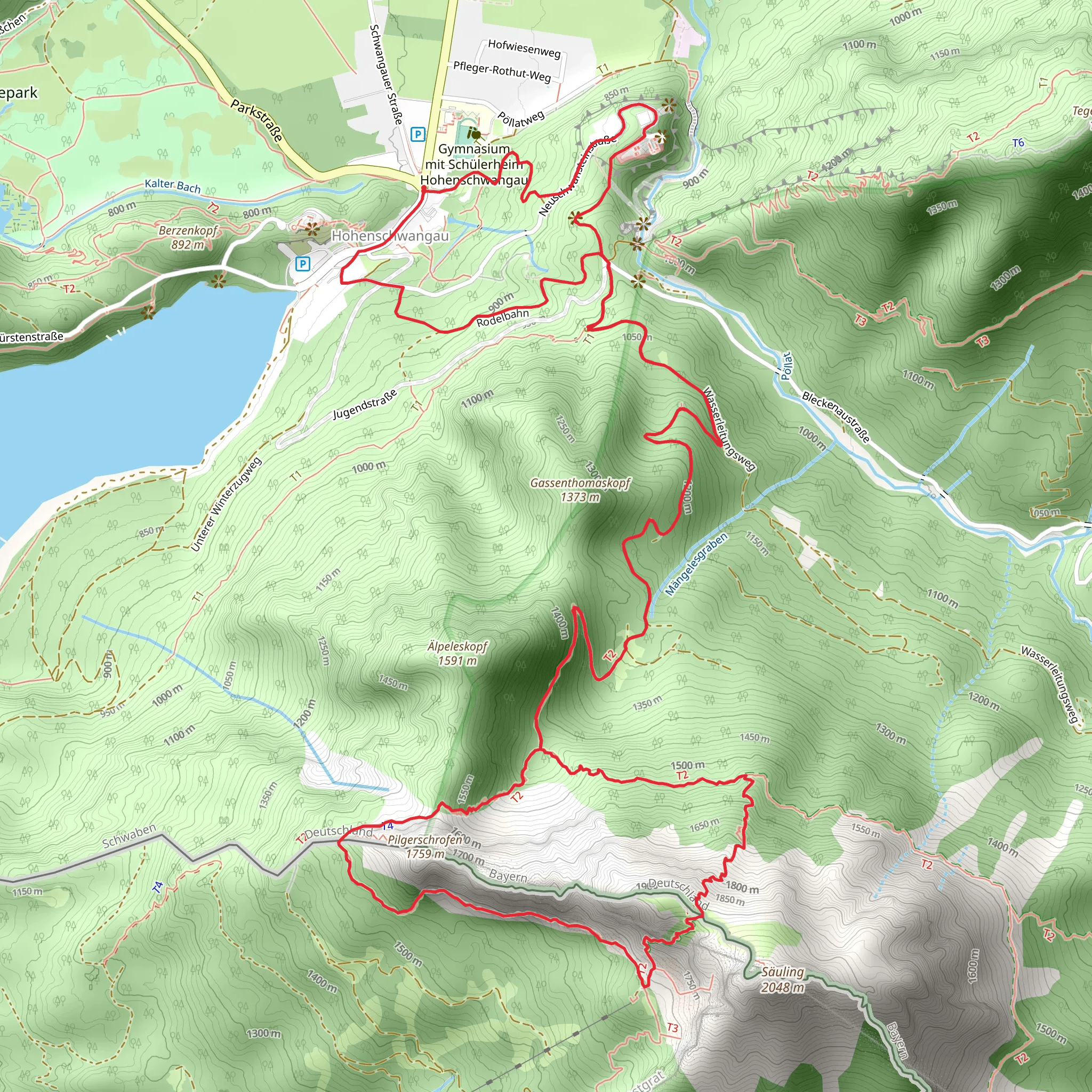 Panoramablick Schwangau and Älpele Loop mobile static map