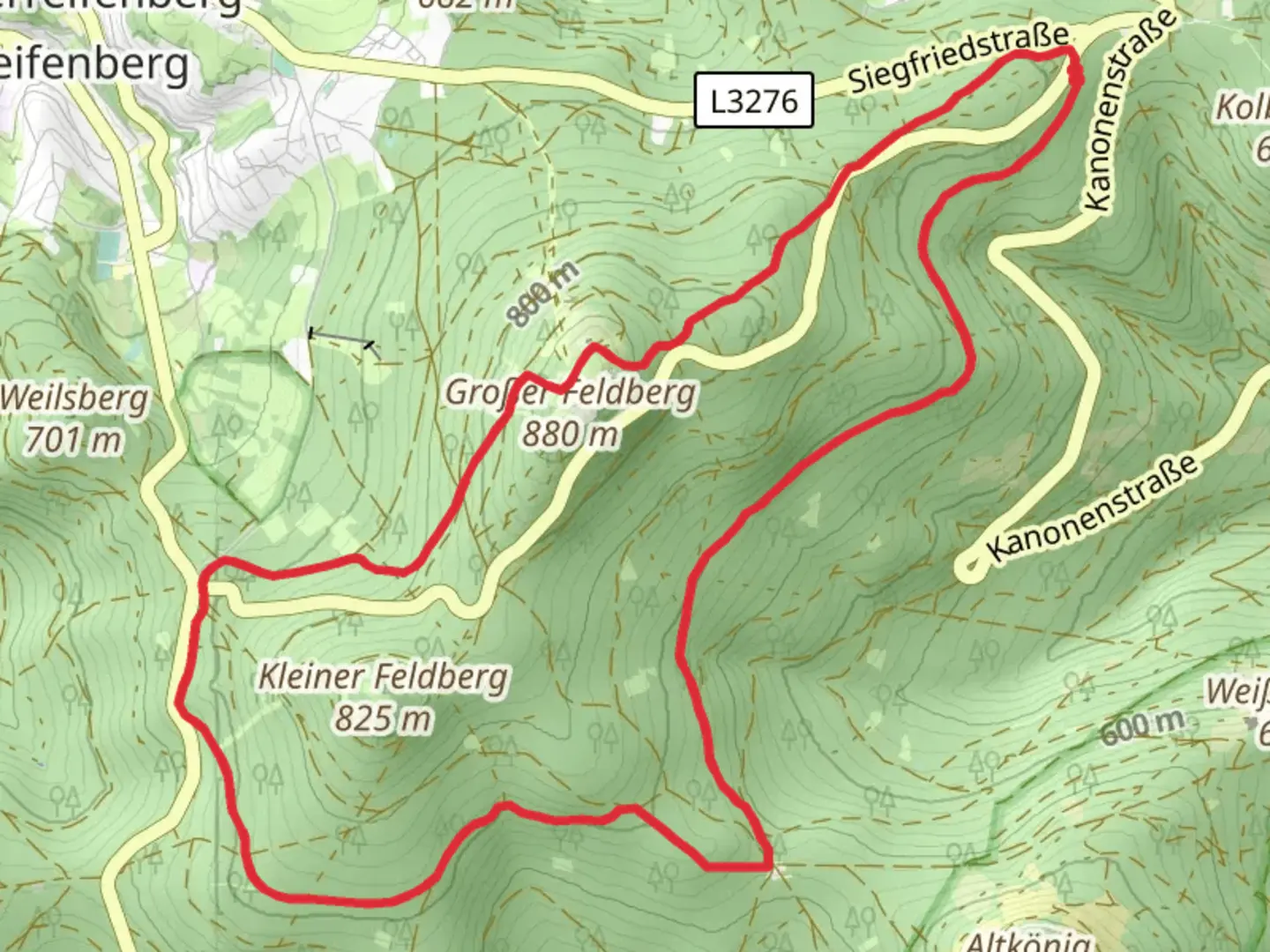An image depicting the trail Alte Schanze, Bornstedtweg and Tillmannsweg Loop and its surrounding area.