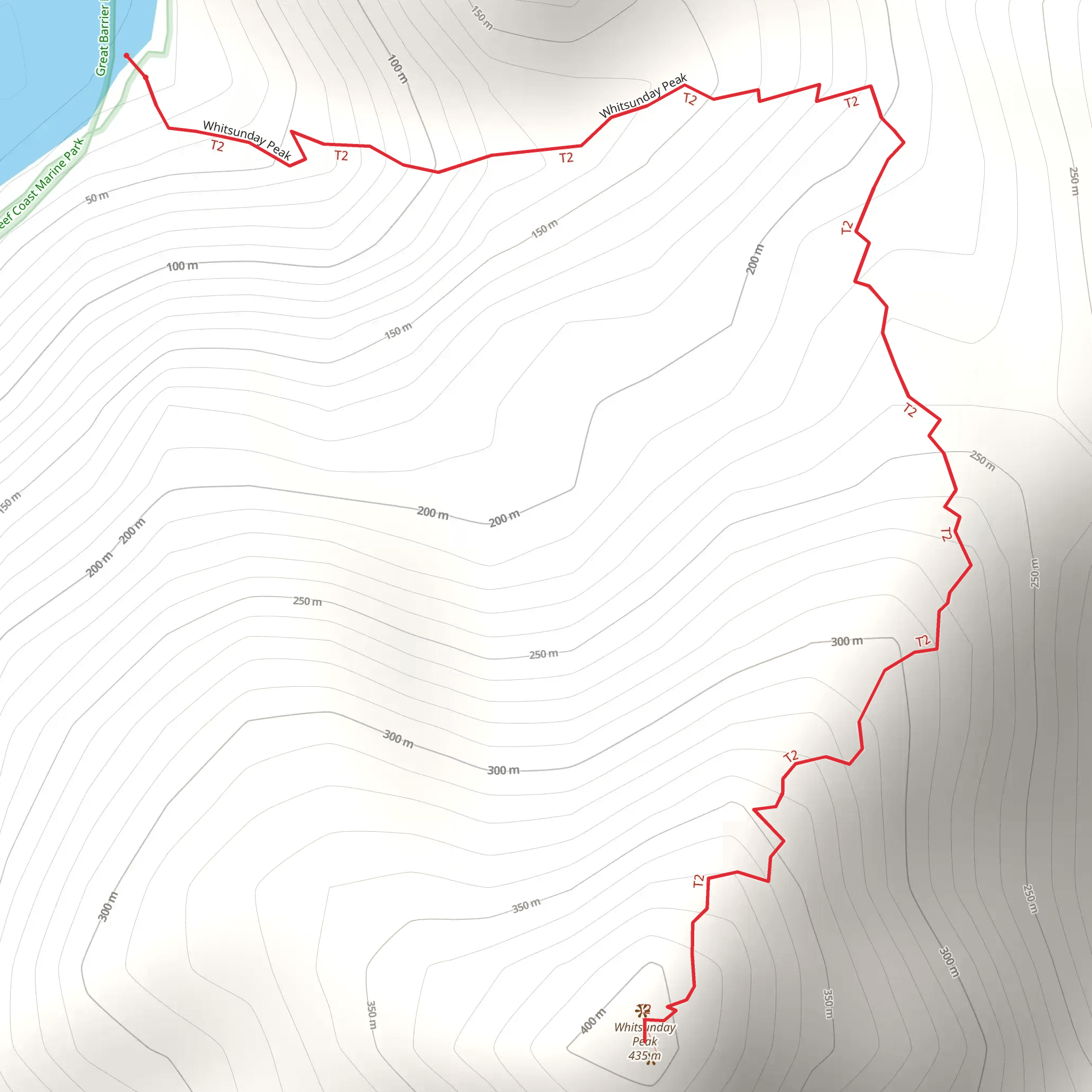 Whitsunday Peak Track mobile static map