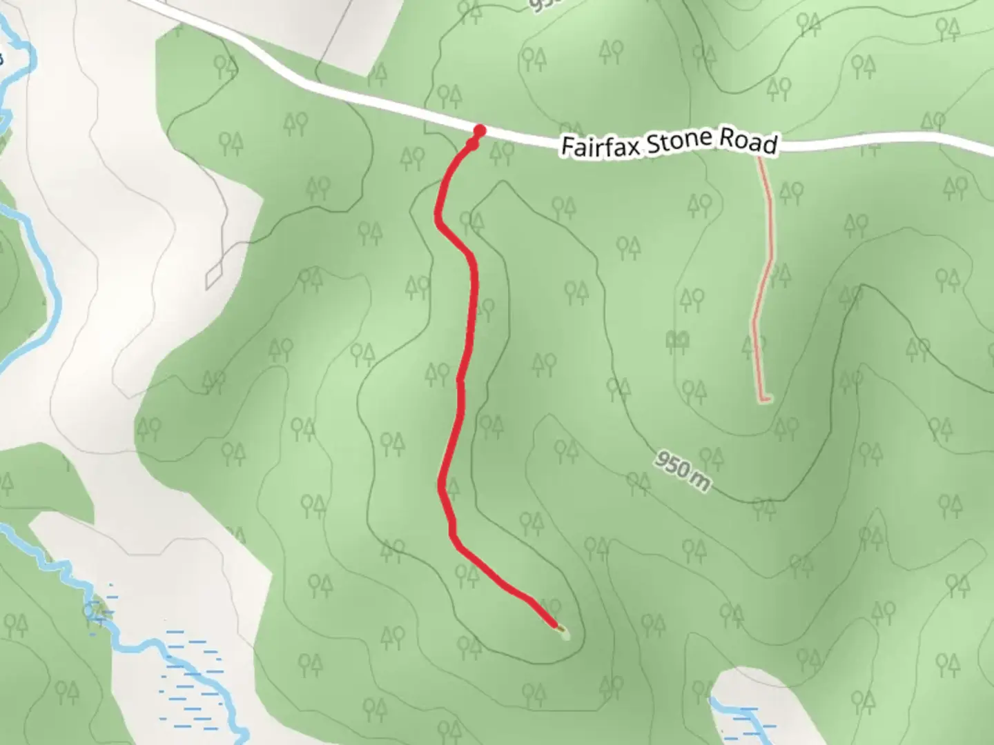 An image depicting the trail Fairfax Stone Road and its surrounding area.