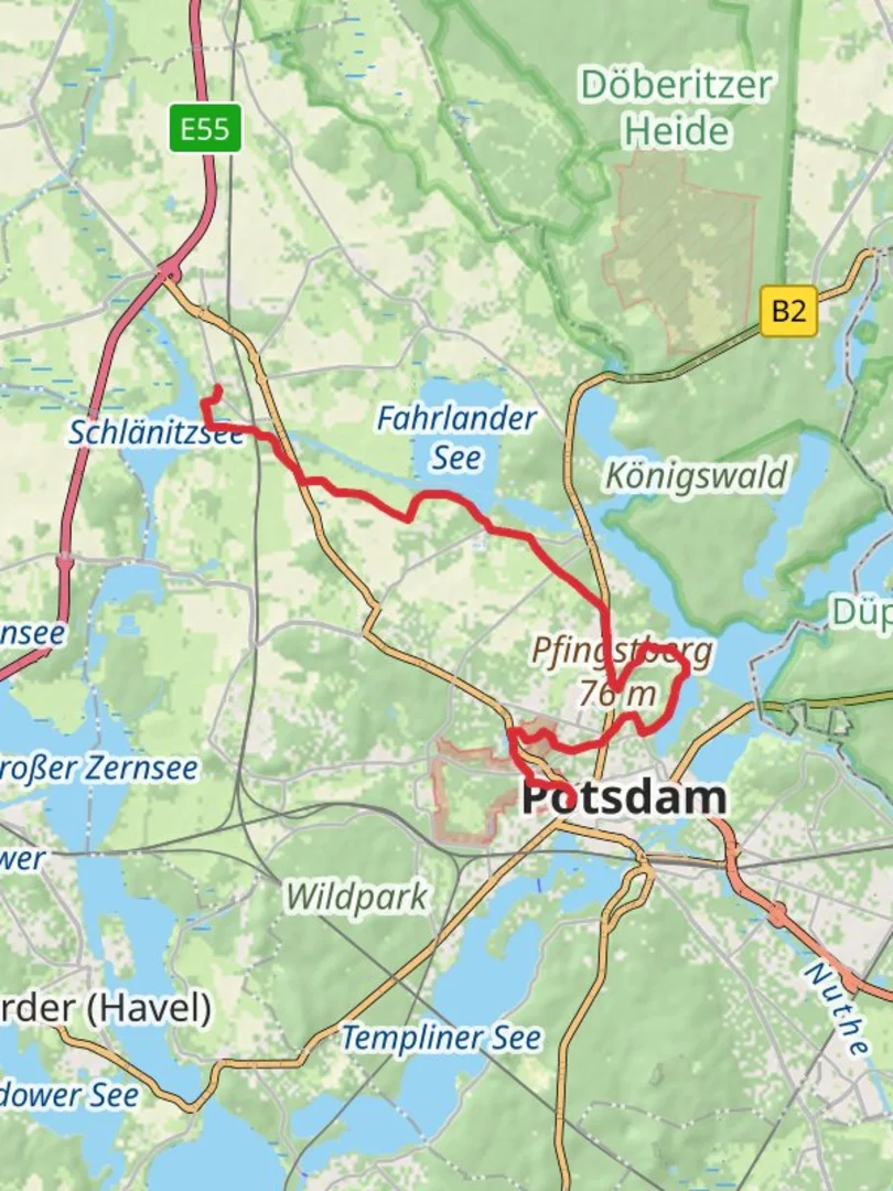 An image depicting the trail Potsdam to Marquardt Walk via Marmor Palace and its surrounding area.