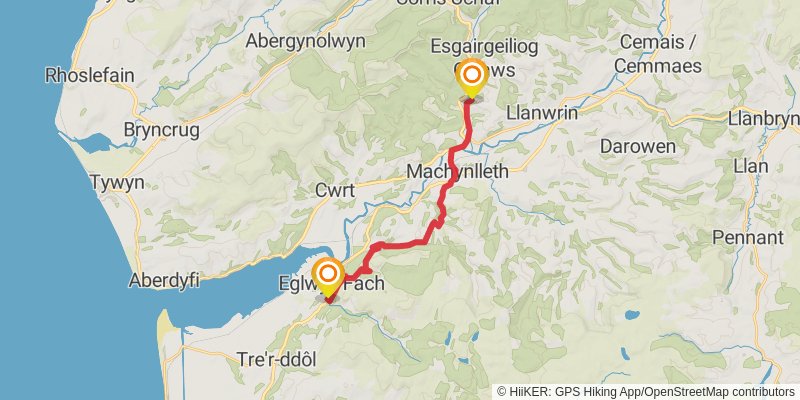 Caerhun to Carmarthen via Wales Coast Path stage 7 Map