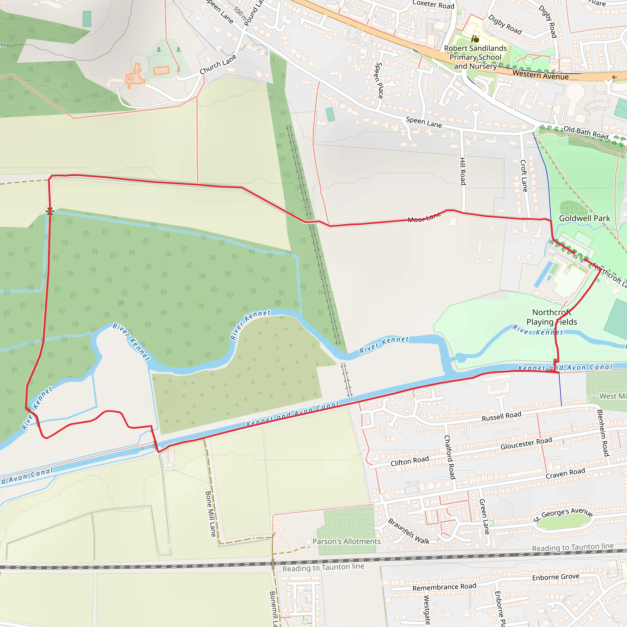 Marsh Benham Loop mobile static map