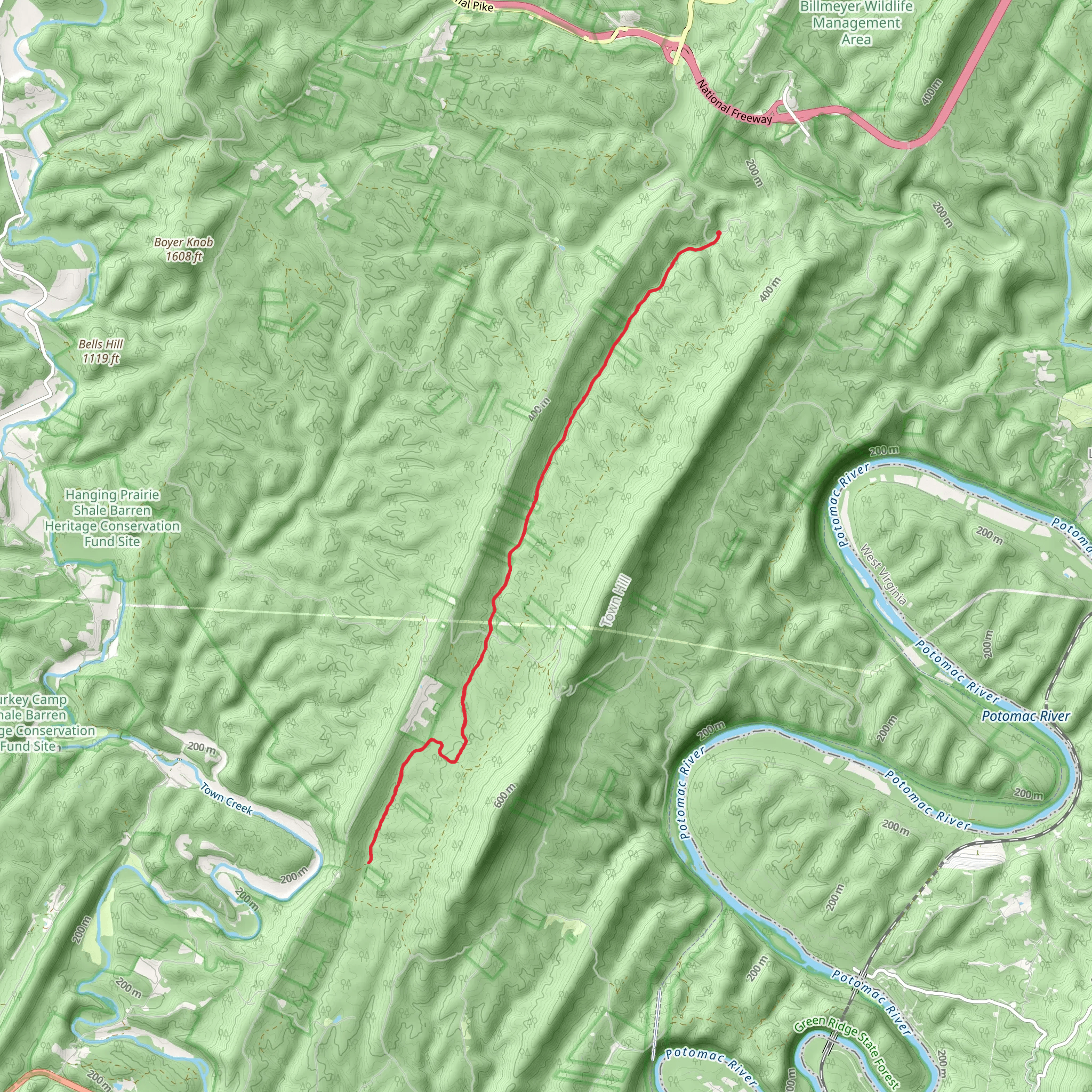Big Run and Deep Run mobile static map