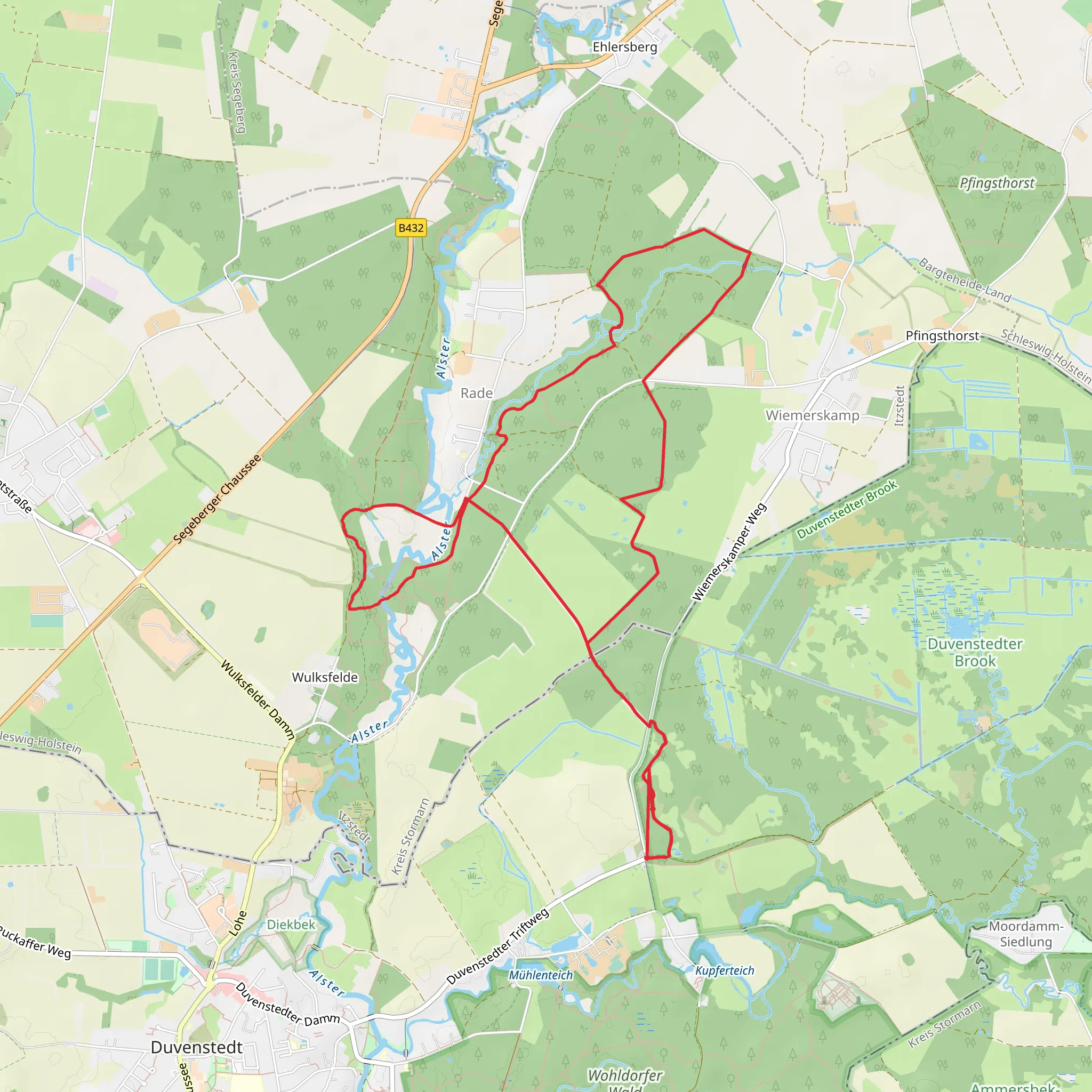 Alster via Rader Weg mobile static map