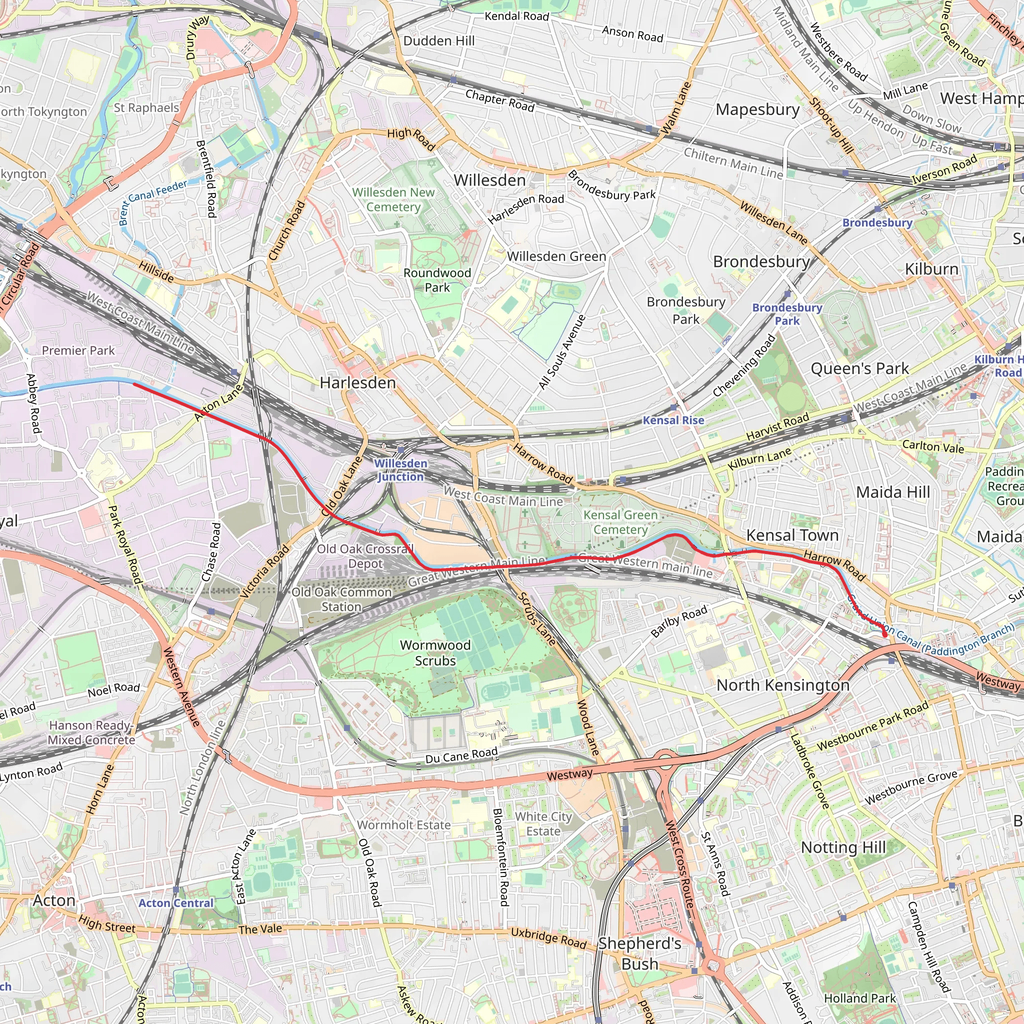 Grand Union Canal - Paddington Branch mobile static map