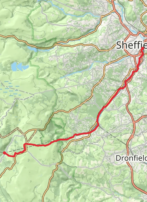 Sheffield to Gringleford  mobile static map