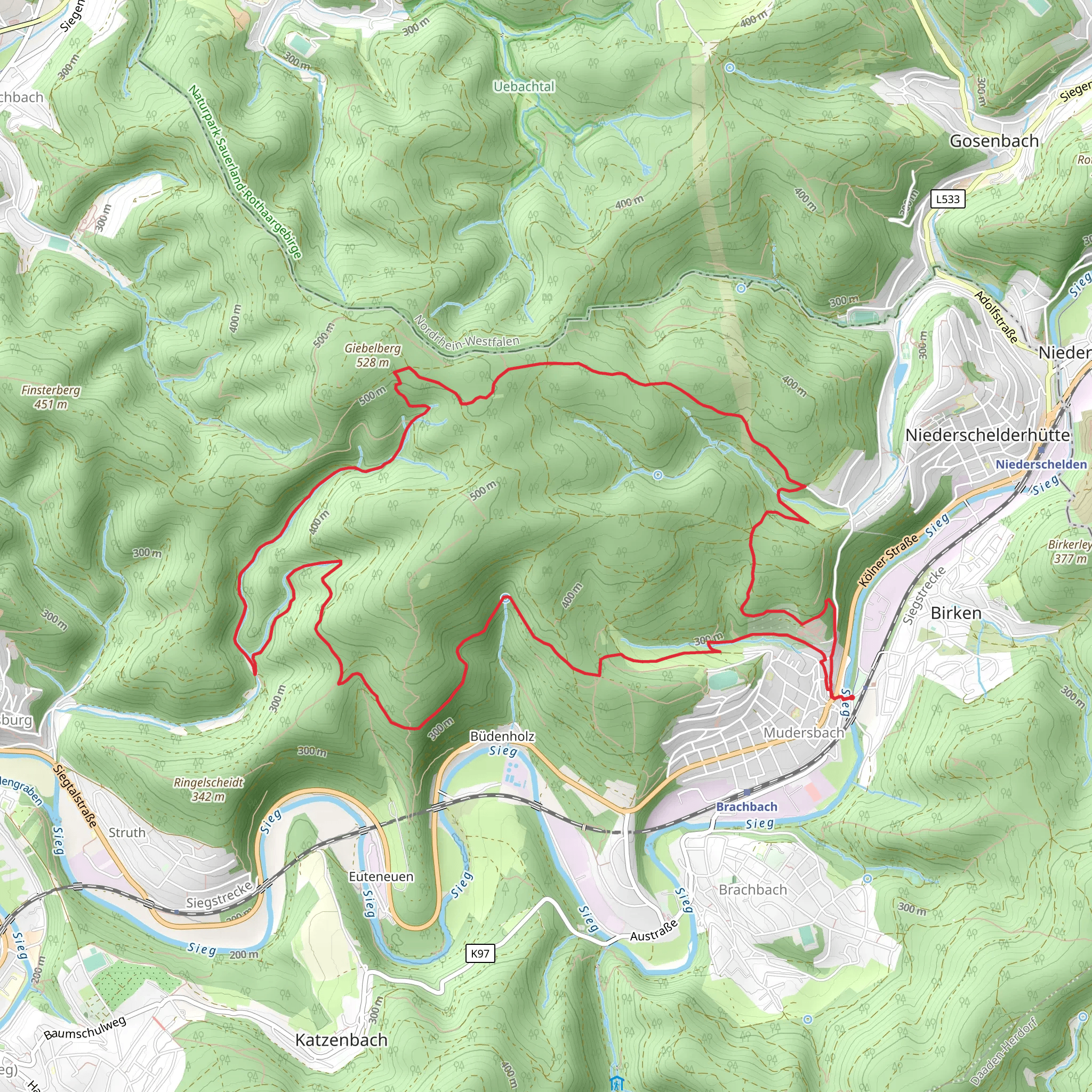 Mariengrotte, Bundenholz and In den Schinden Loop mobile static map