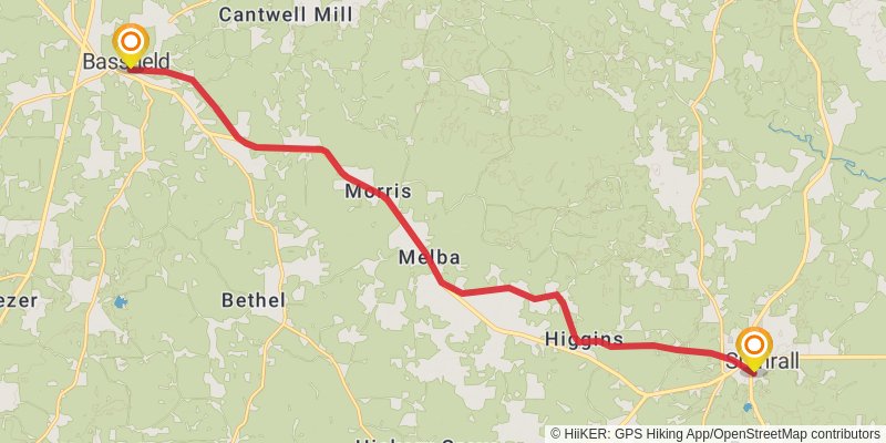 Longleaf Trace Trail stage 2 Map