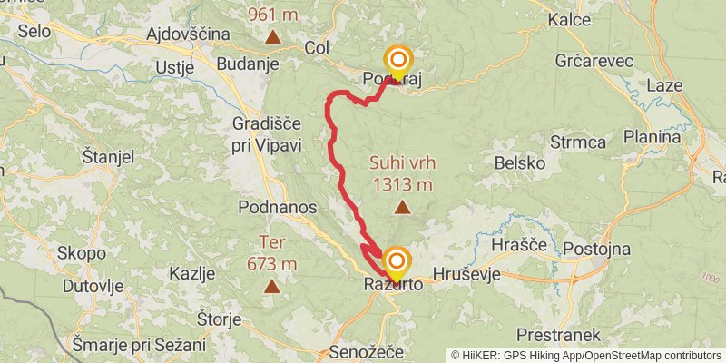 The Slovene Mountain Trail stage 31 Map
