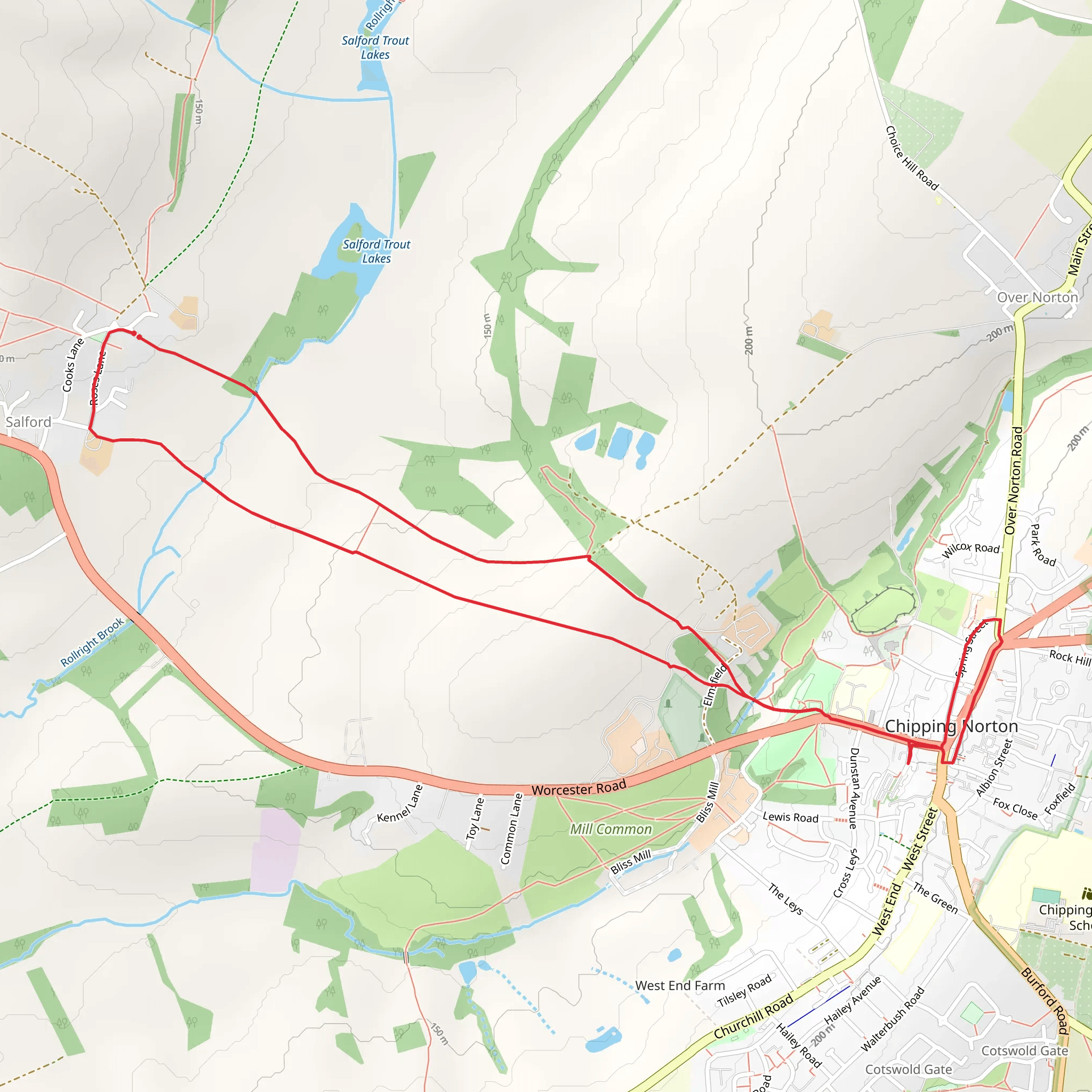 Salford to Chipping Norton Loop mobile static map