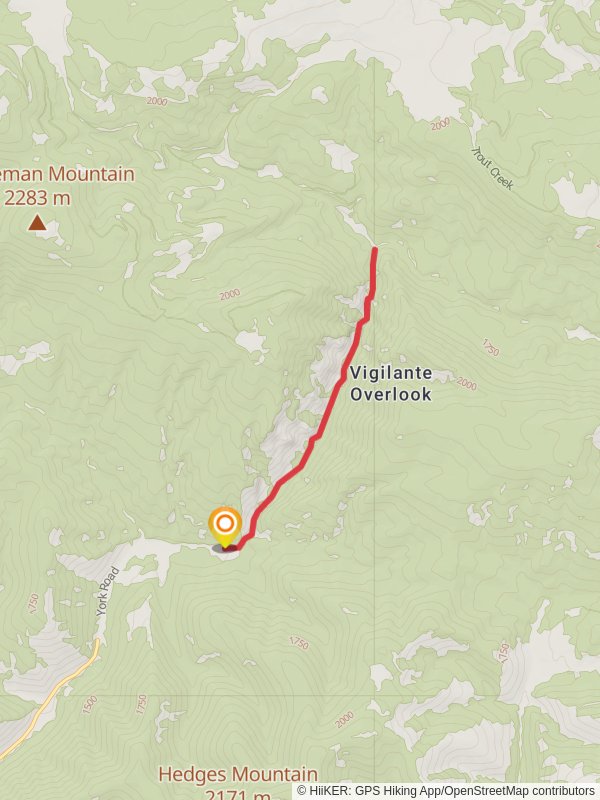 Trout Creek Trail from Vigilante Campground