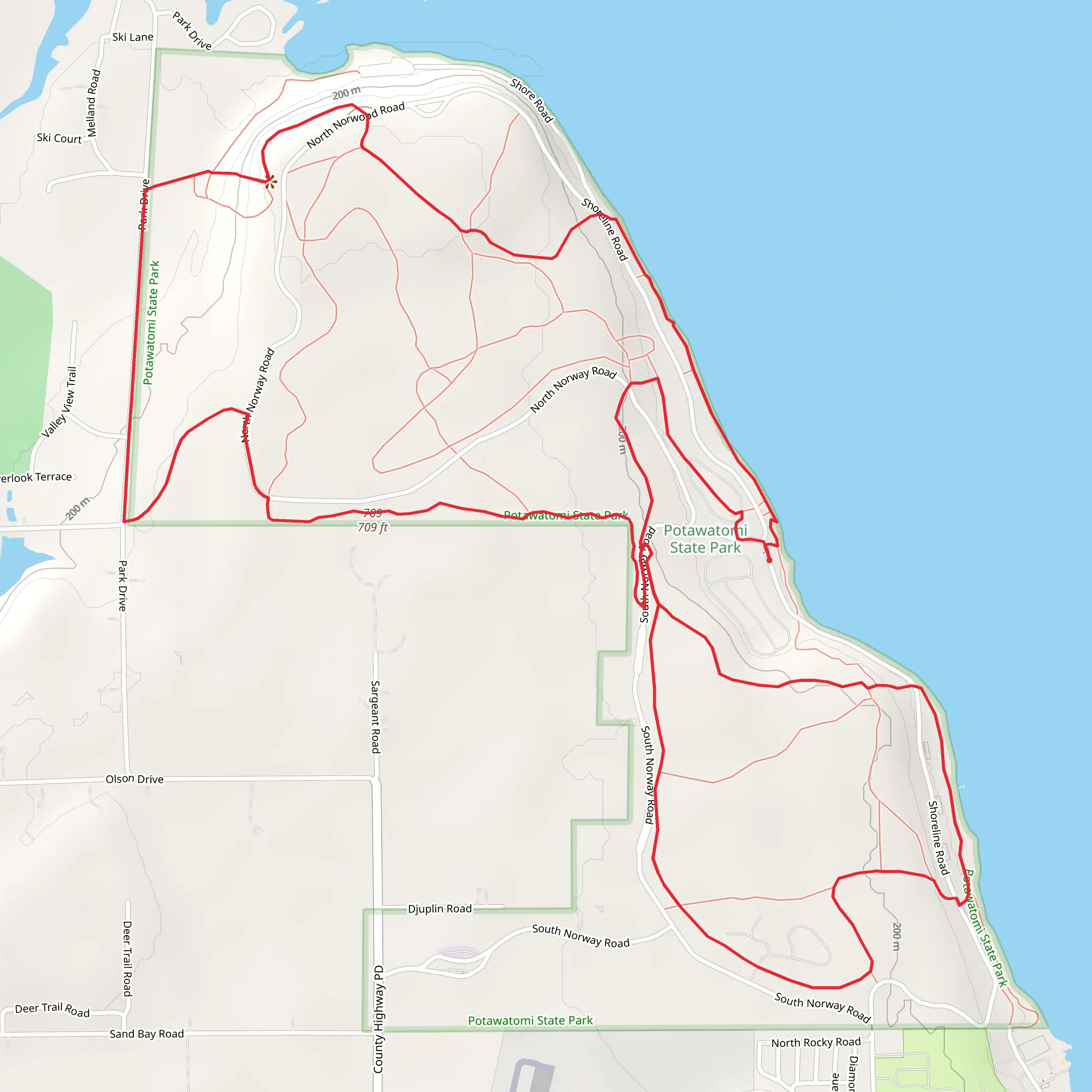 Potawatomi State Park Loop mobile static map
