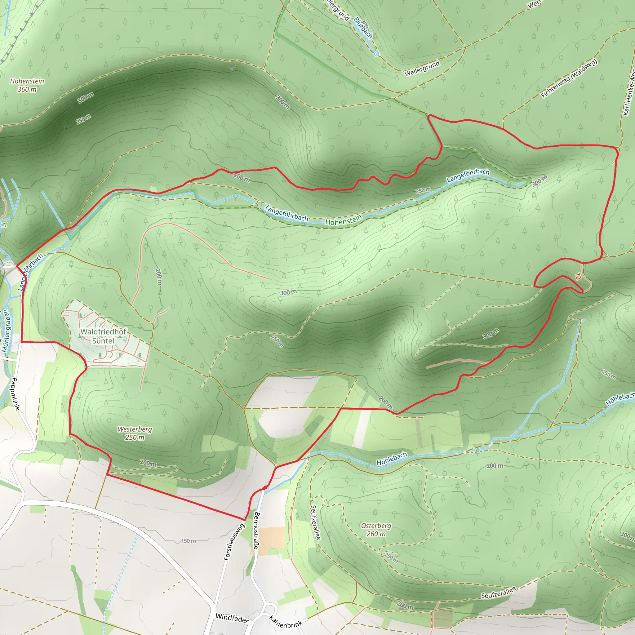HO9 Roter Stein Route mobile static map