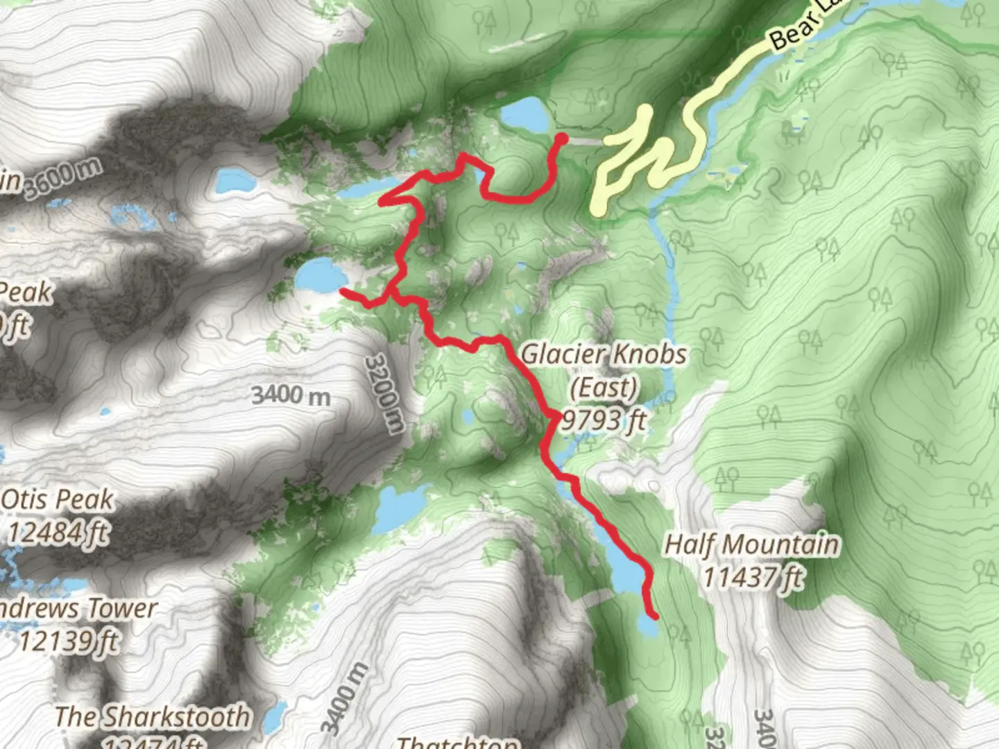 An image depicting the trail Nymph Lake, Haiyaha Lake via Emerald Lake Trail and its surrounding area.