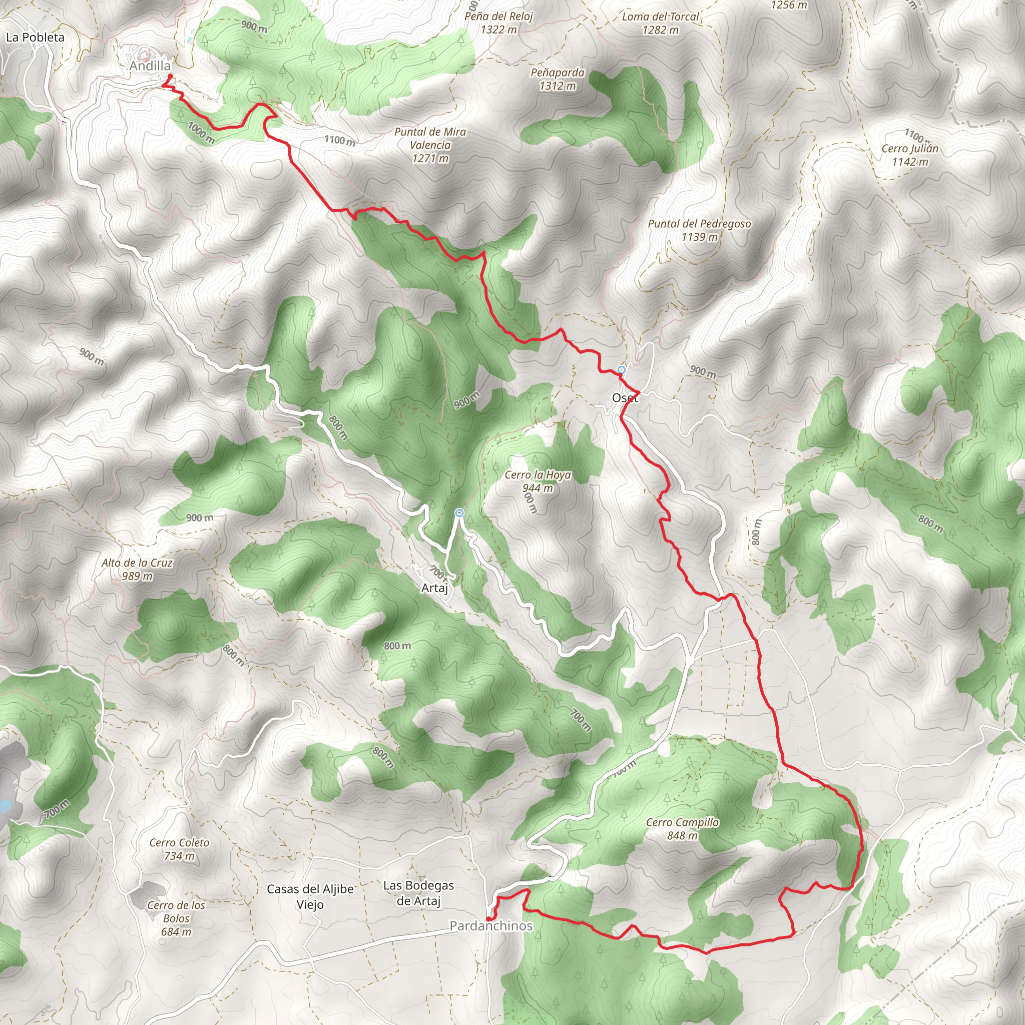 Pardanchinos - Osset- Andilla PR CV 449 mobile static map
