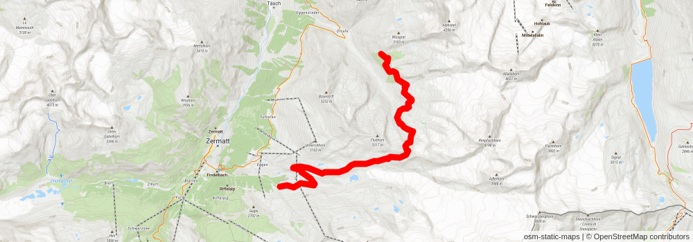 Monte Rosa Trek stage 2 Map
