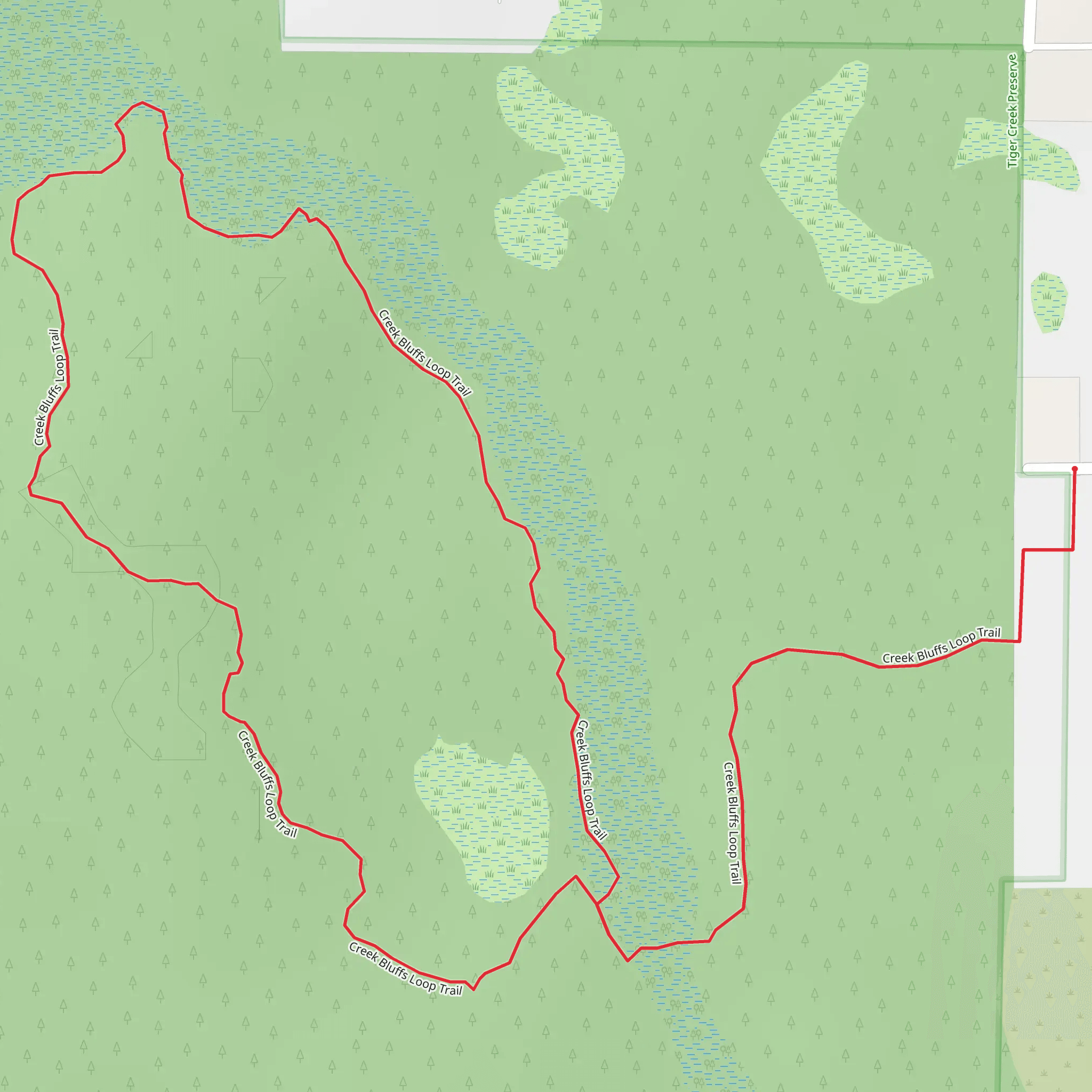 Creek Bluffs Loop Trail mobile static map